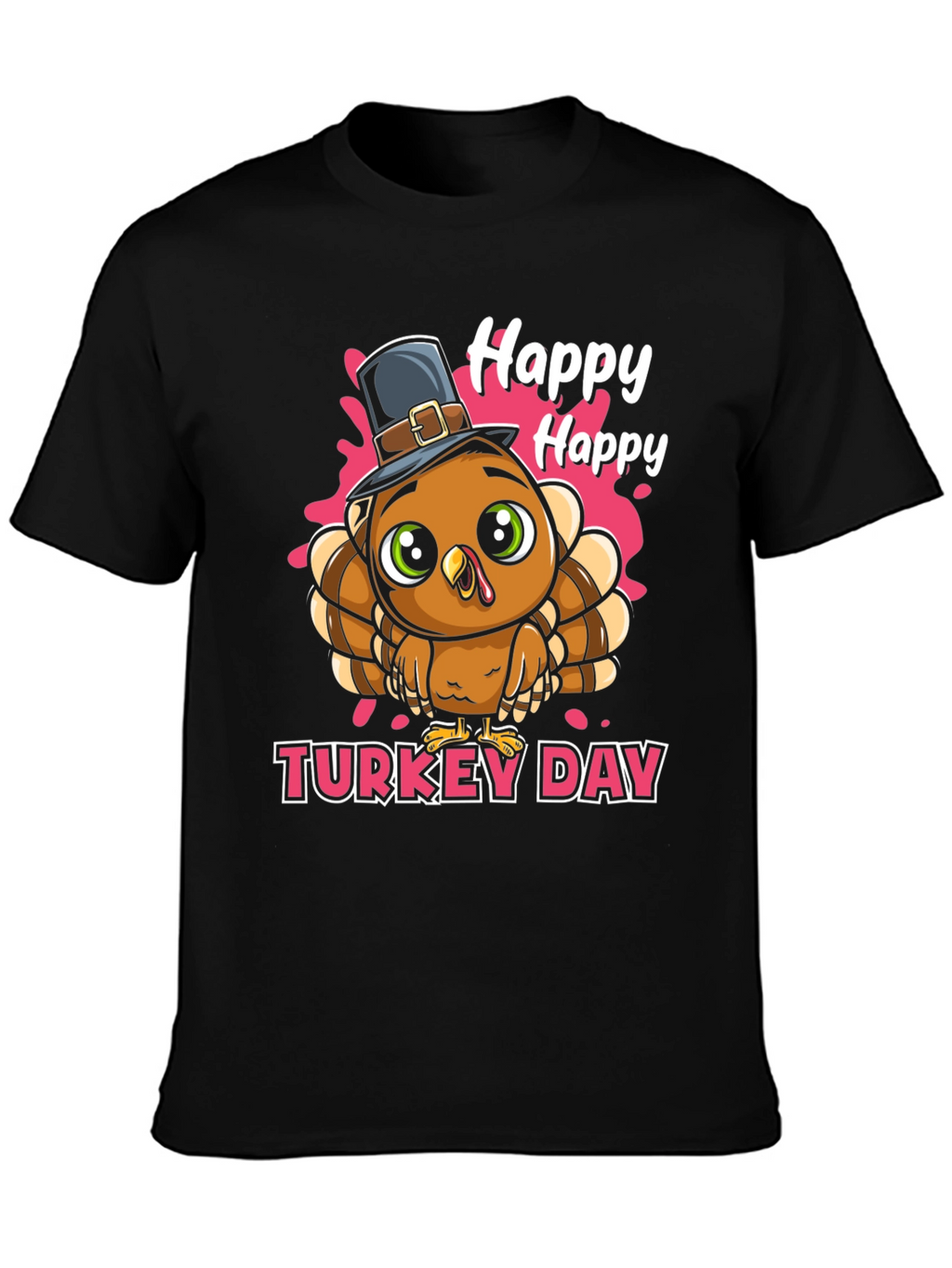 Happy Turkey Day Graphic Tee - Thanksgiving Apparel