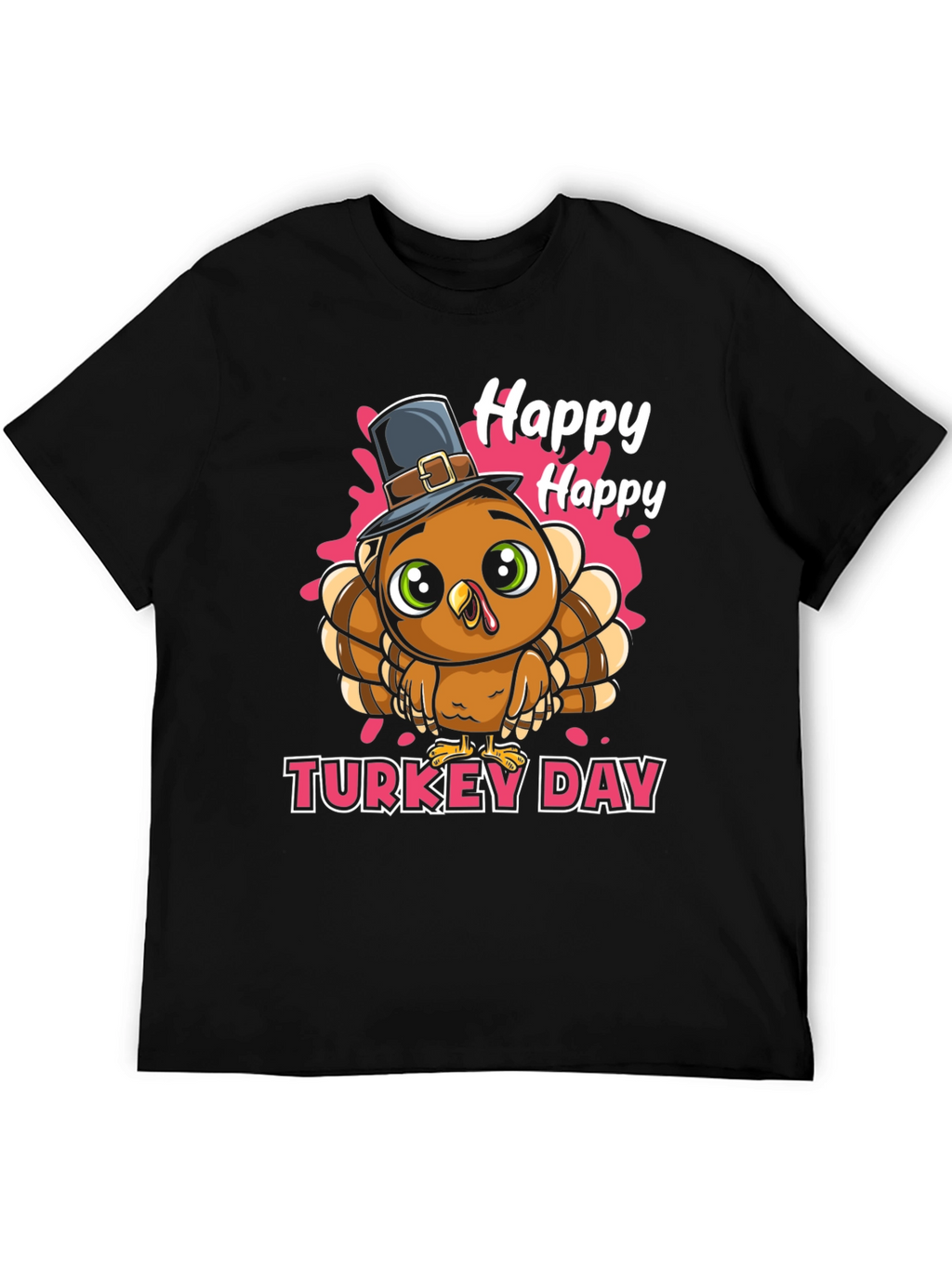 Happy Turkey Day Graphic Tee - Thanksgiving Apparel