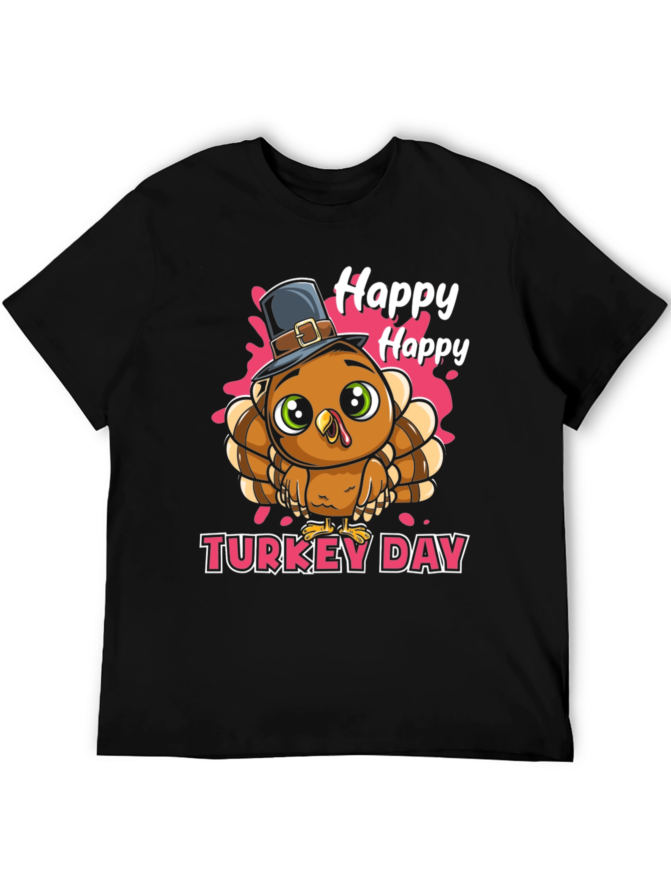 Happy Turkey Day Graphic Tee - Thanksgiving Apparel