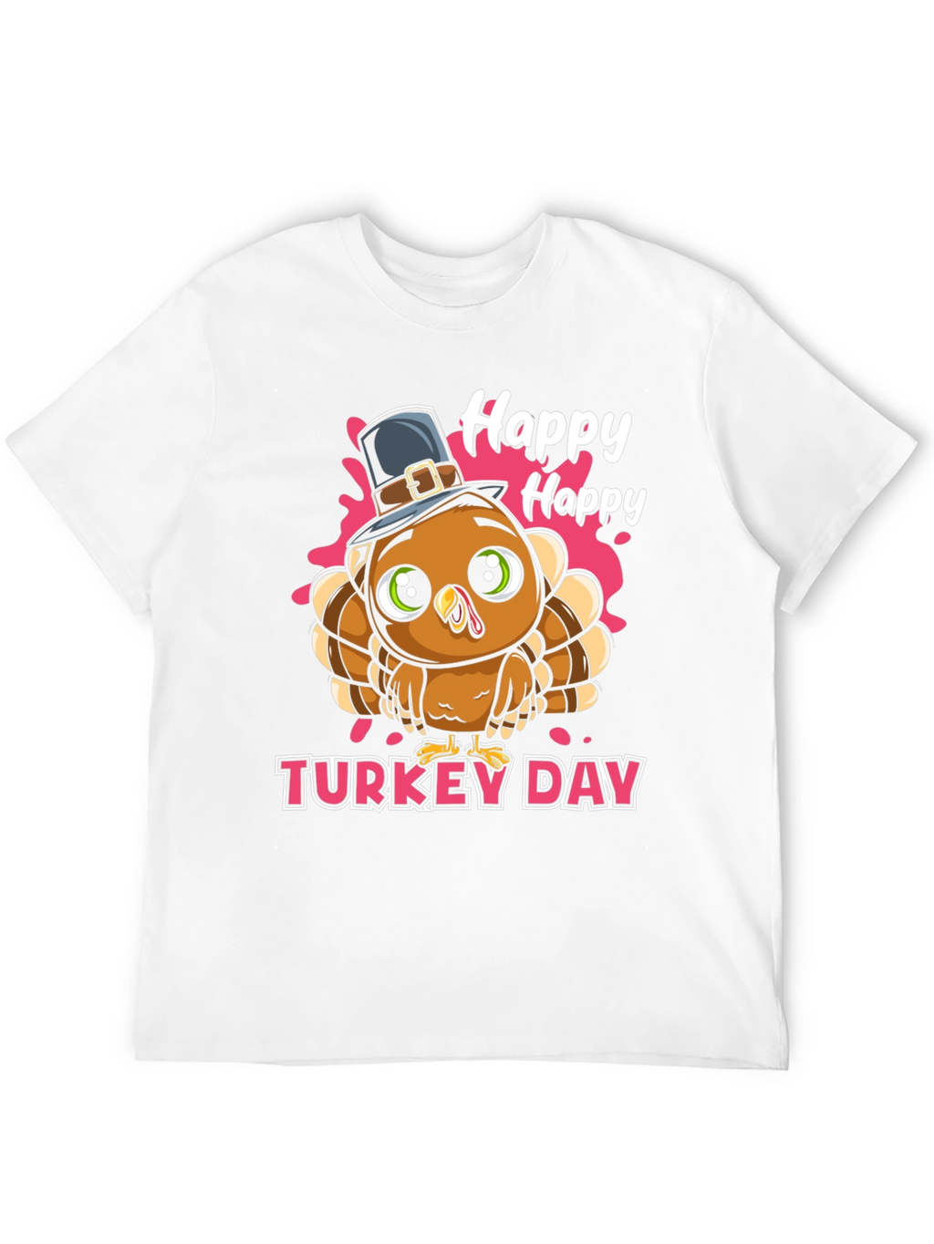 Happy Turkey Day Graphic Tee - Thanksgiving Apparel