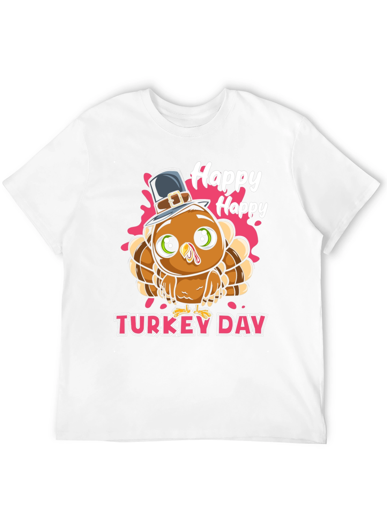 Happy Turkey Day Graphic Tee - Thanksgiving Apparel