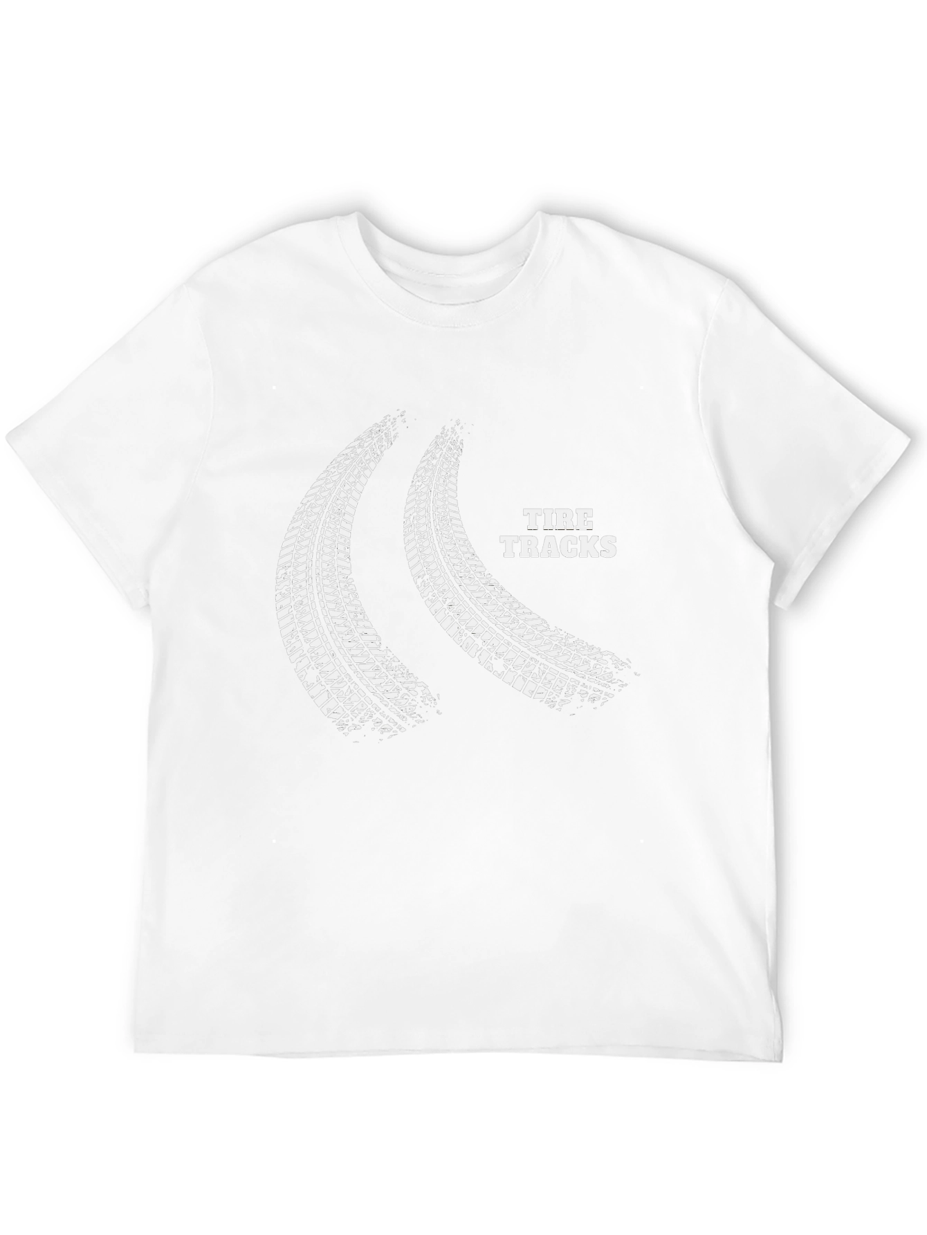 Tire Tracks Graphic Print Black T-Shirt