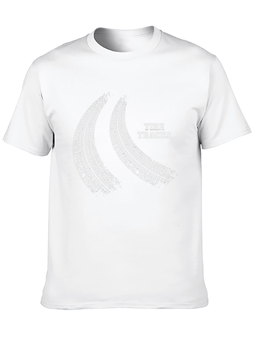 Tire Tracks Graphic Print Black T-Shirt