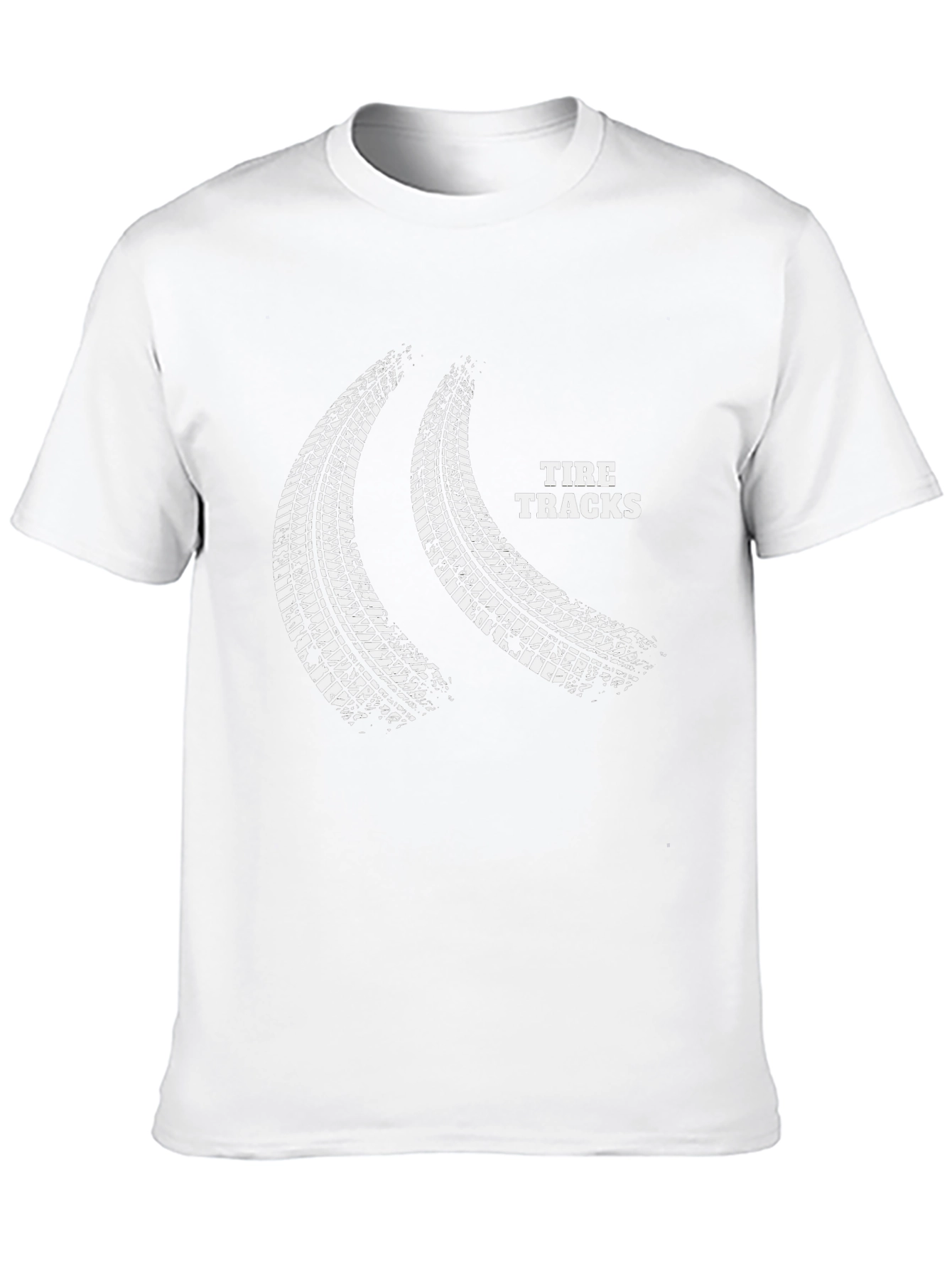 Tire Tracks Graphic Print Black T-Shirt