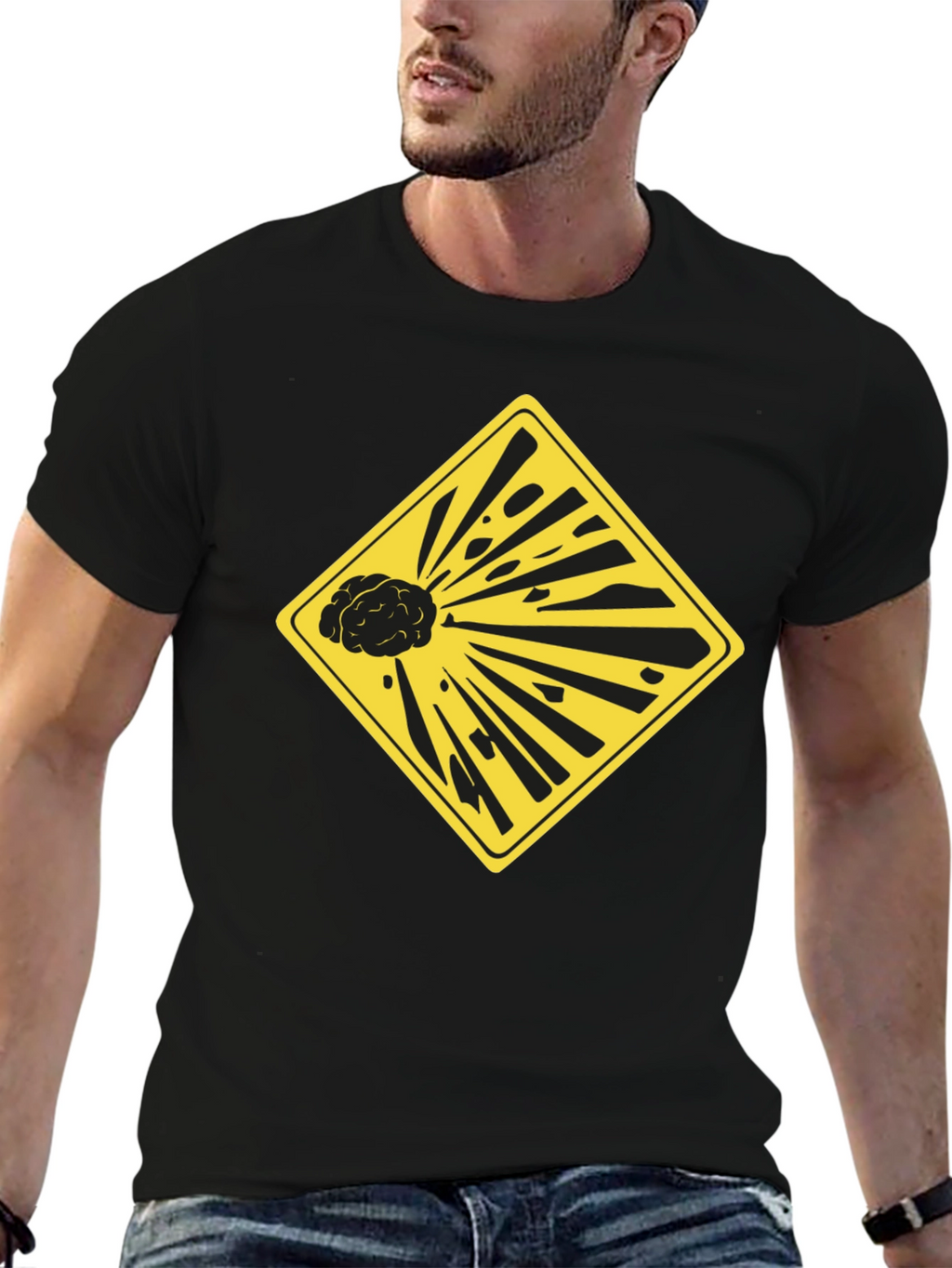Exploding Brain Graphic Tee - Black Unisex T-Shirt