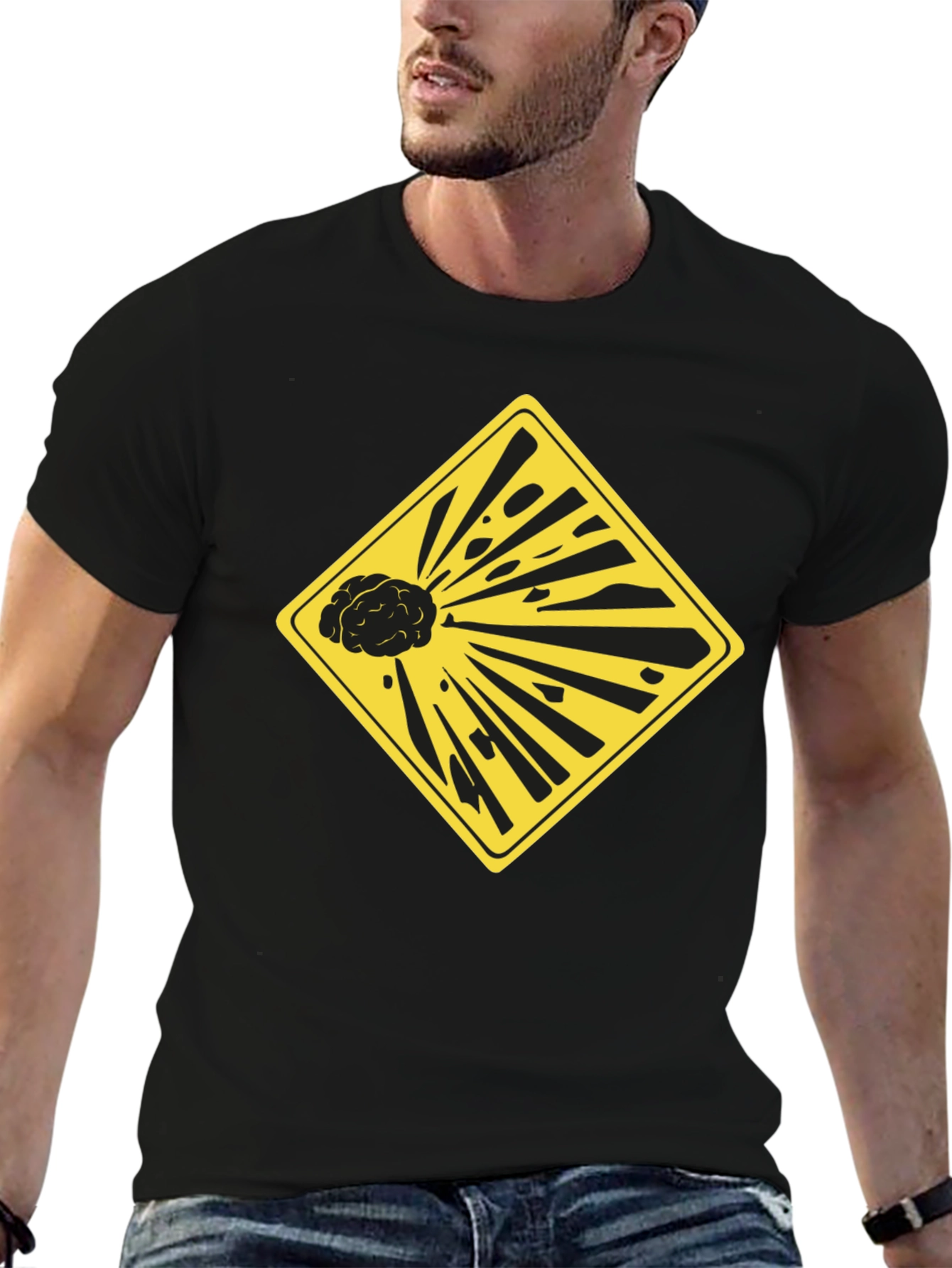 Exploding Brain Graphic Tee - Black Unisex T-Shirt