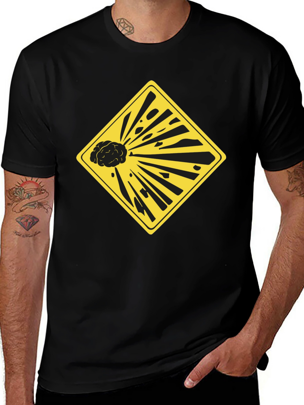 Exploding Brain Graphic Tee - Black Unisex T-Shirt