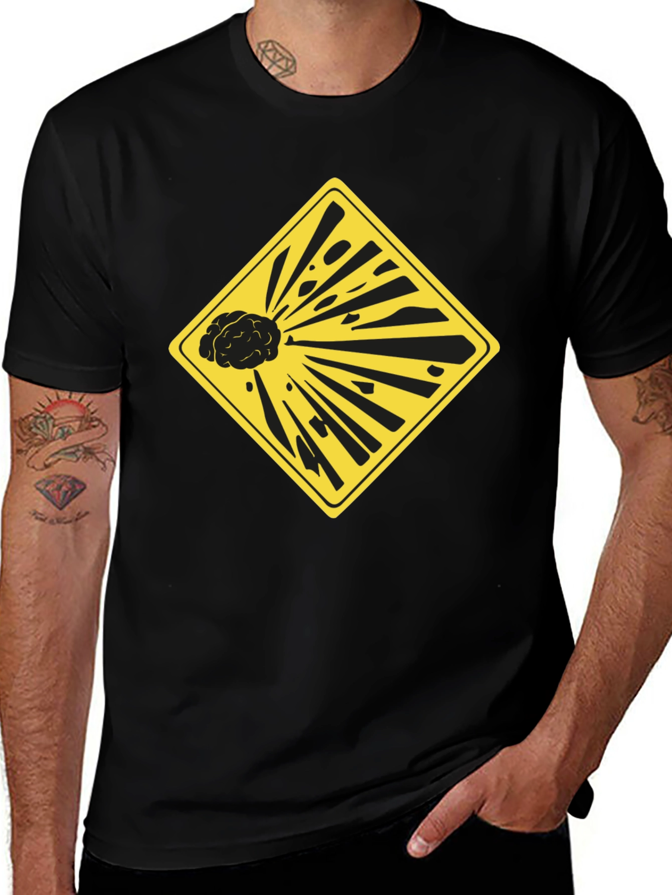 Exploding Brain Graphic Tee - Black Unisex T-Shirt