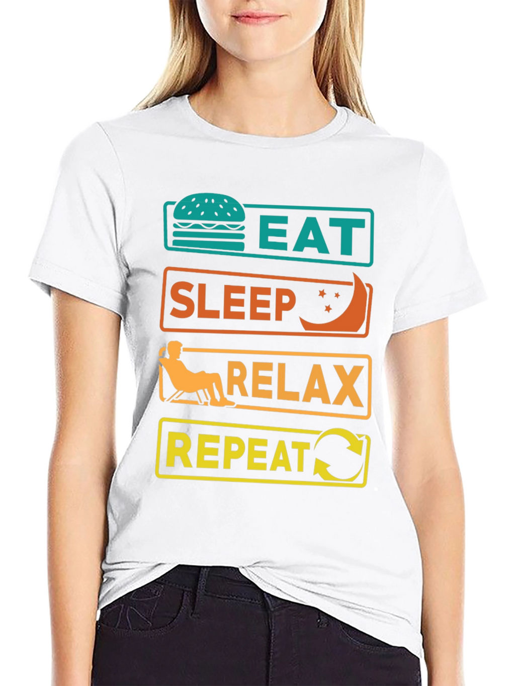 Eat Sleep Relax Repeat Graphic Tee