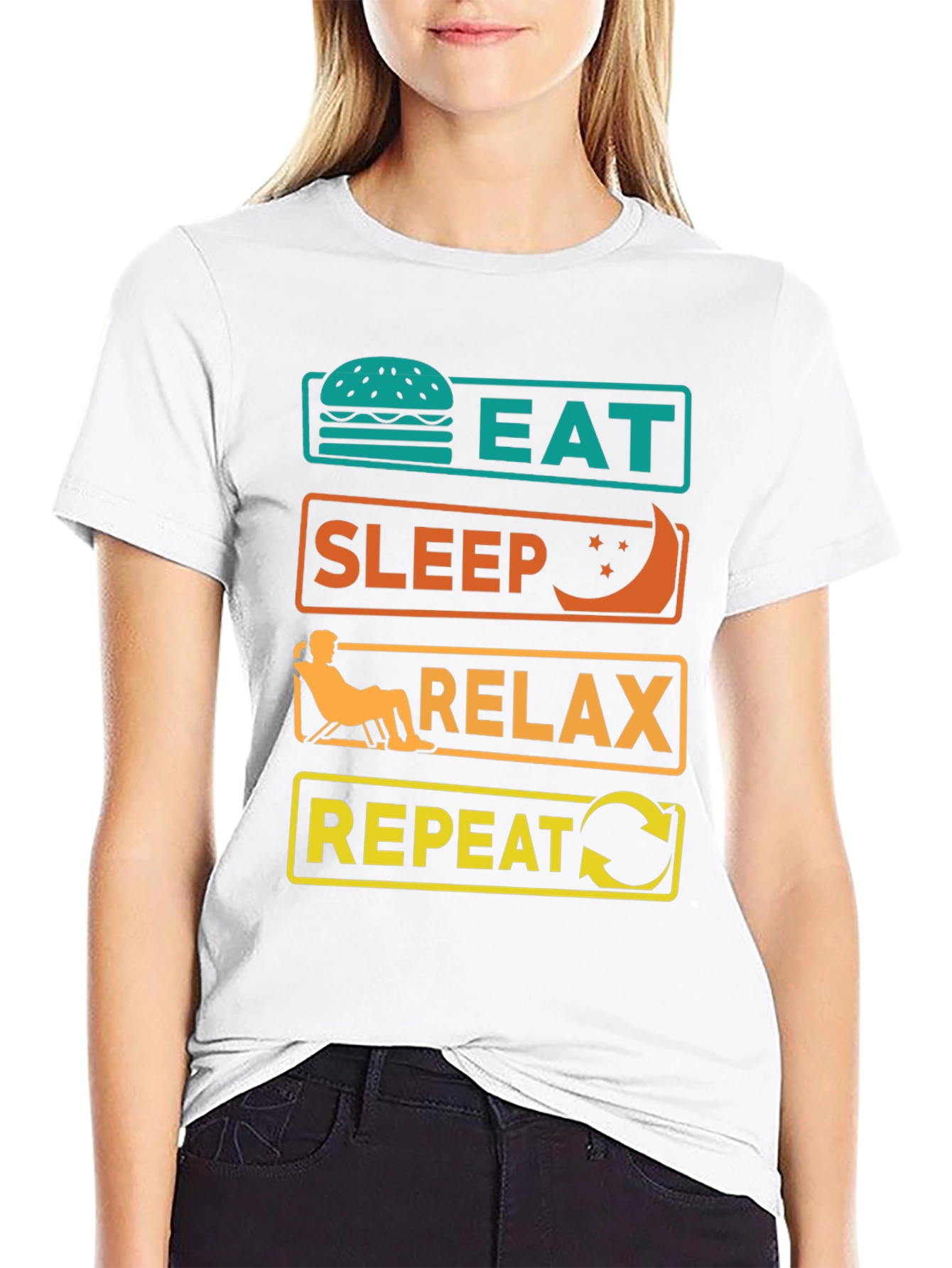 Eat Sleep Relax Repeat Graphic Tee