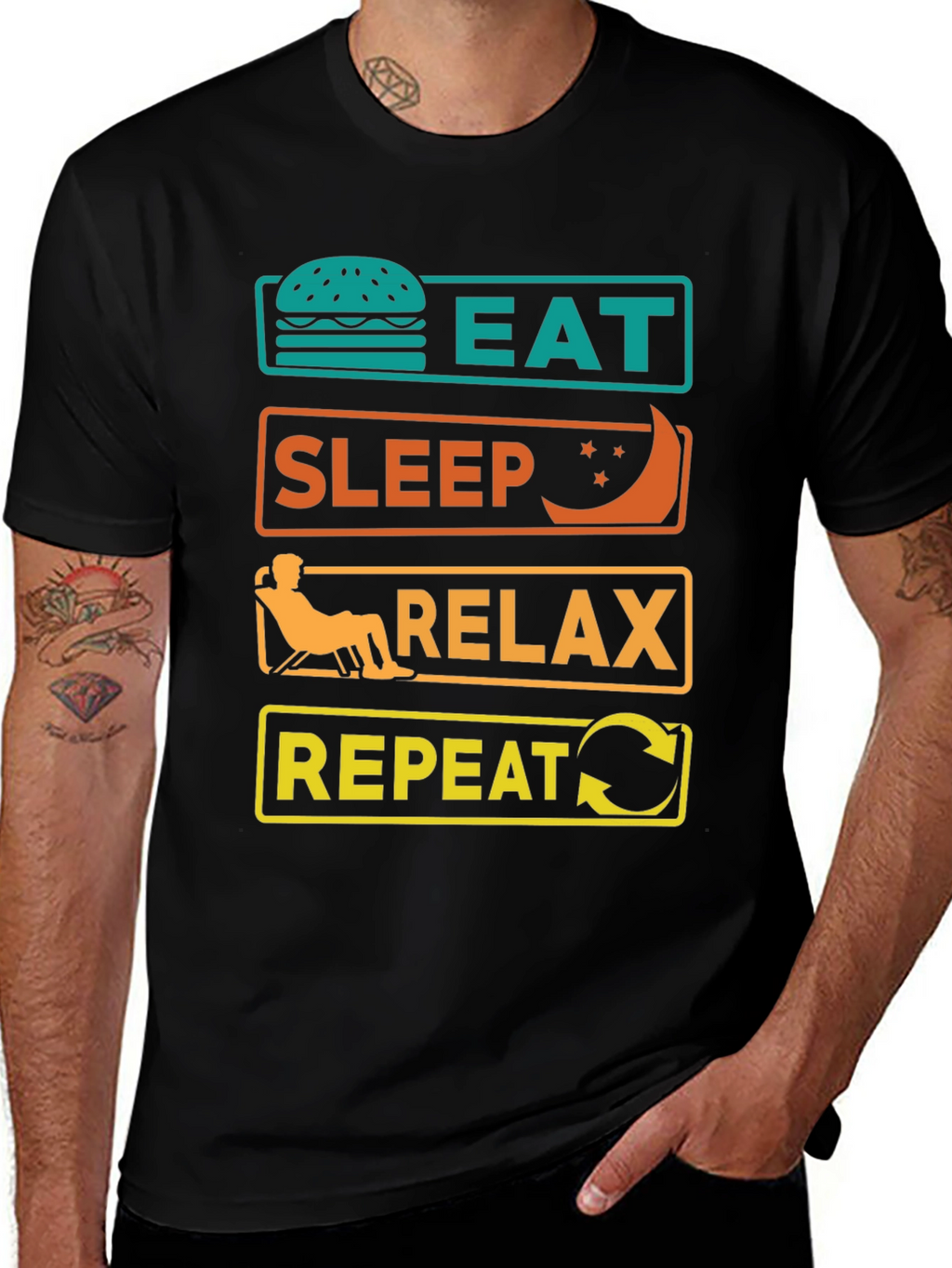 Eat Sleep Relax Repeat Graphic Tee