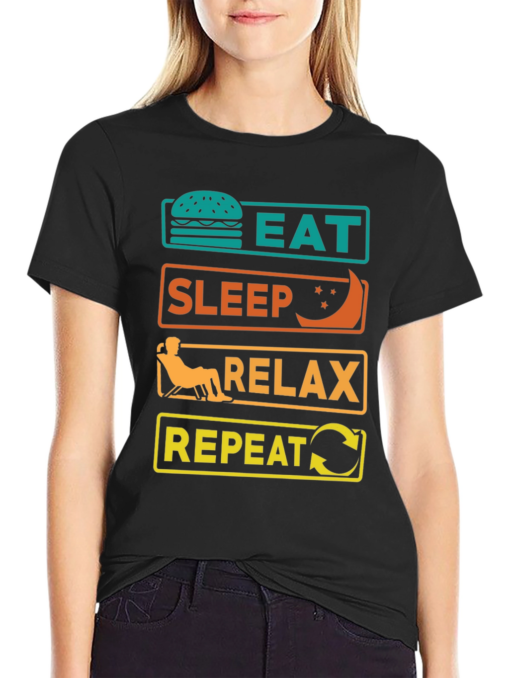 Eat Sleep Relax Repeat Graphic Tee