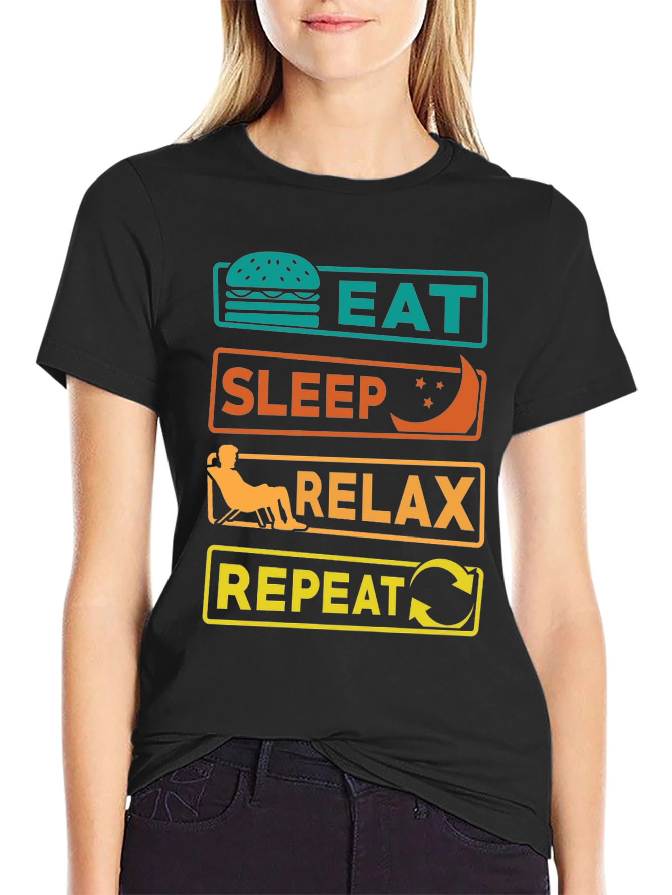 Eat Sleep Relax Repeat Graphic Tee