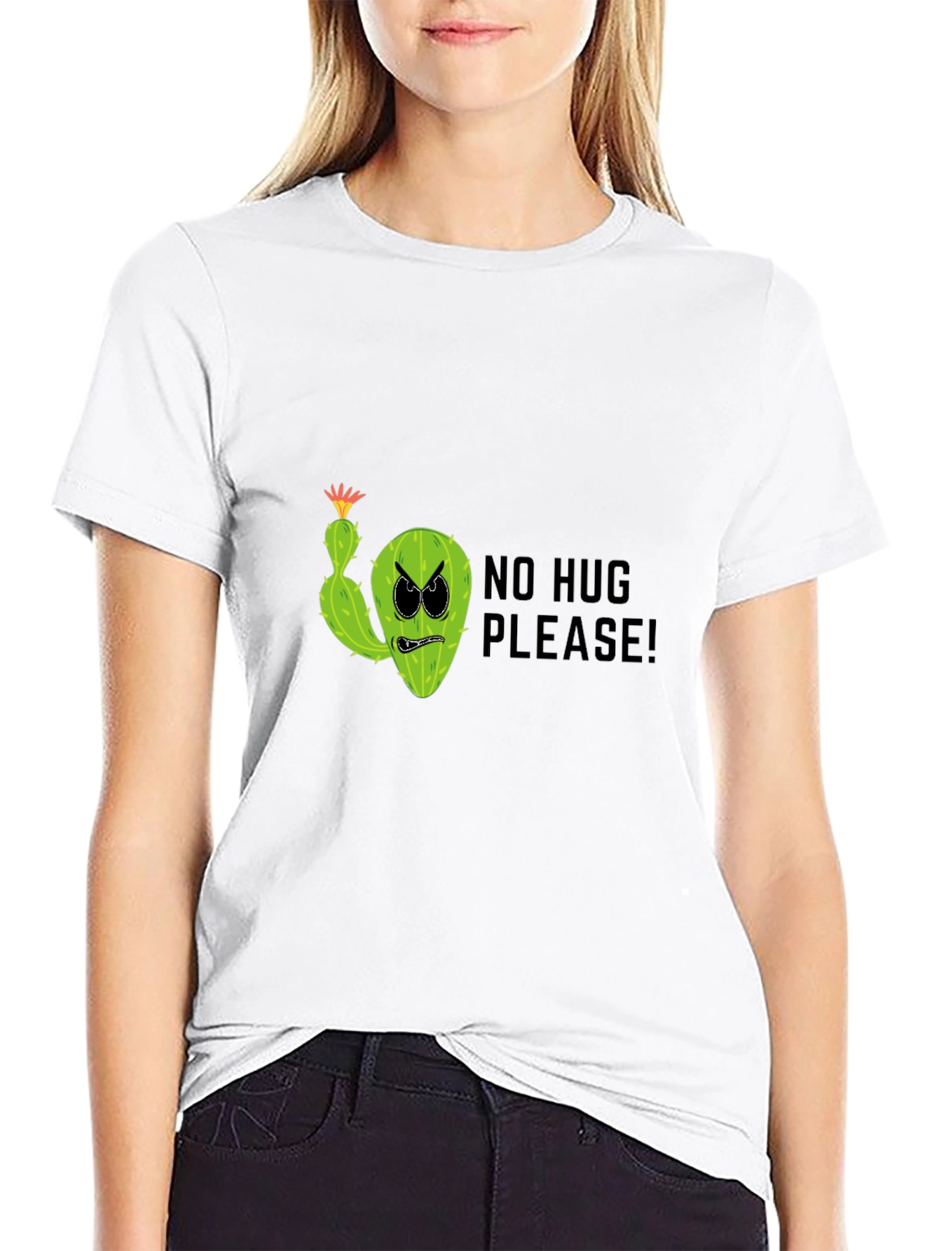 No Hug Please! Funny Cactus Graphic T-Shirt
