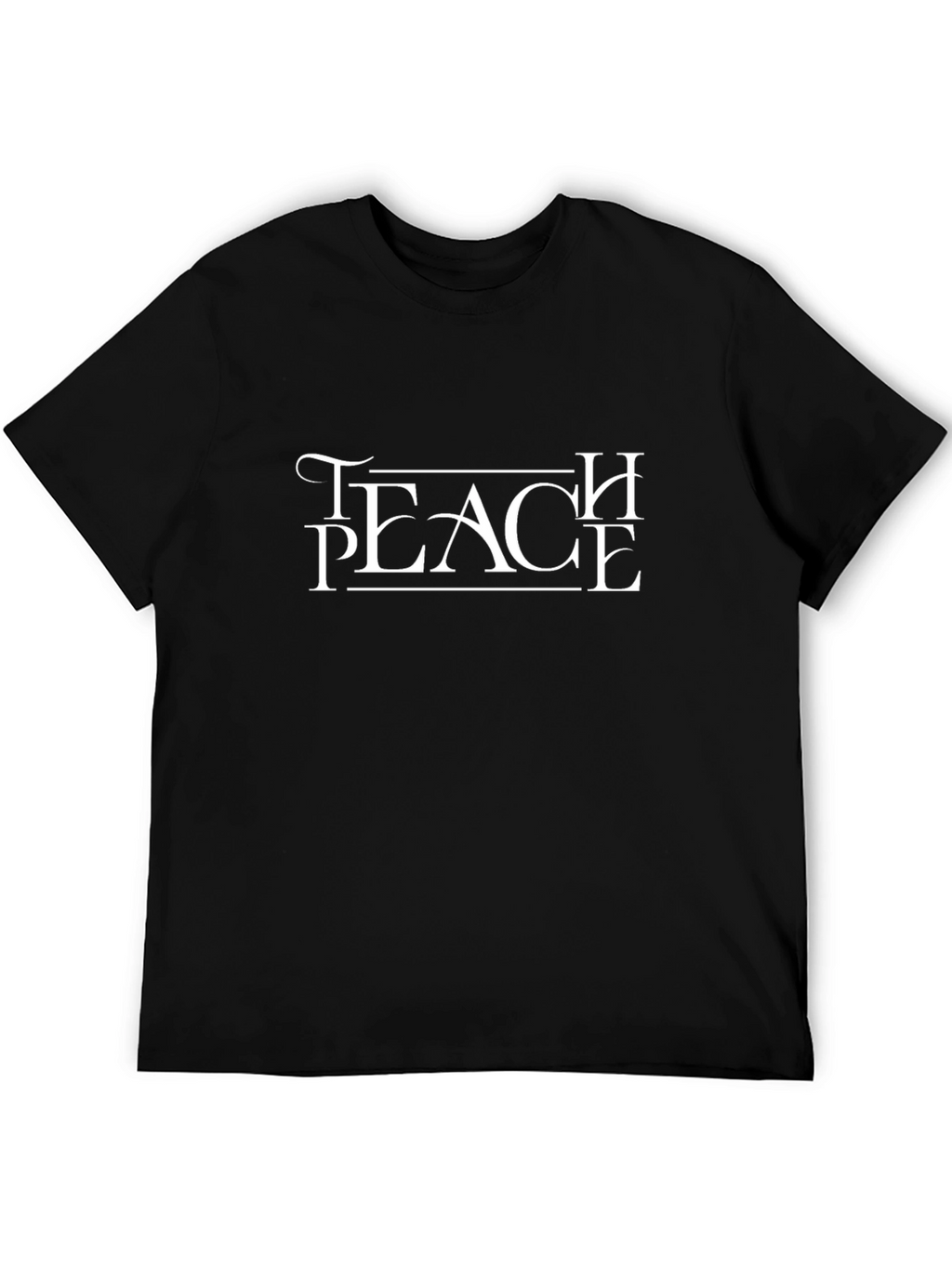 Teach Peace Black Graphic T-Shirt