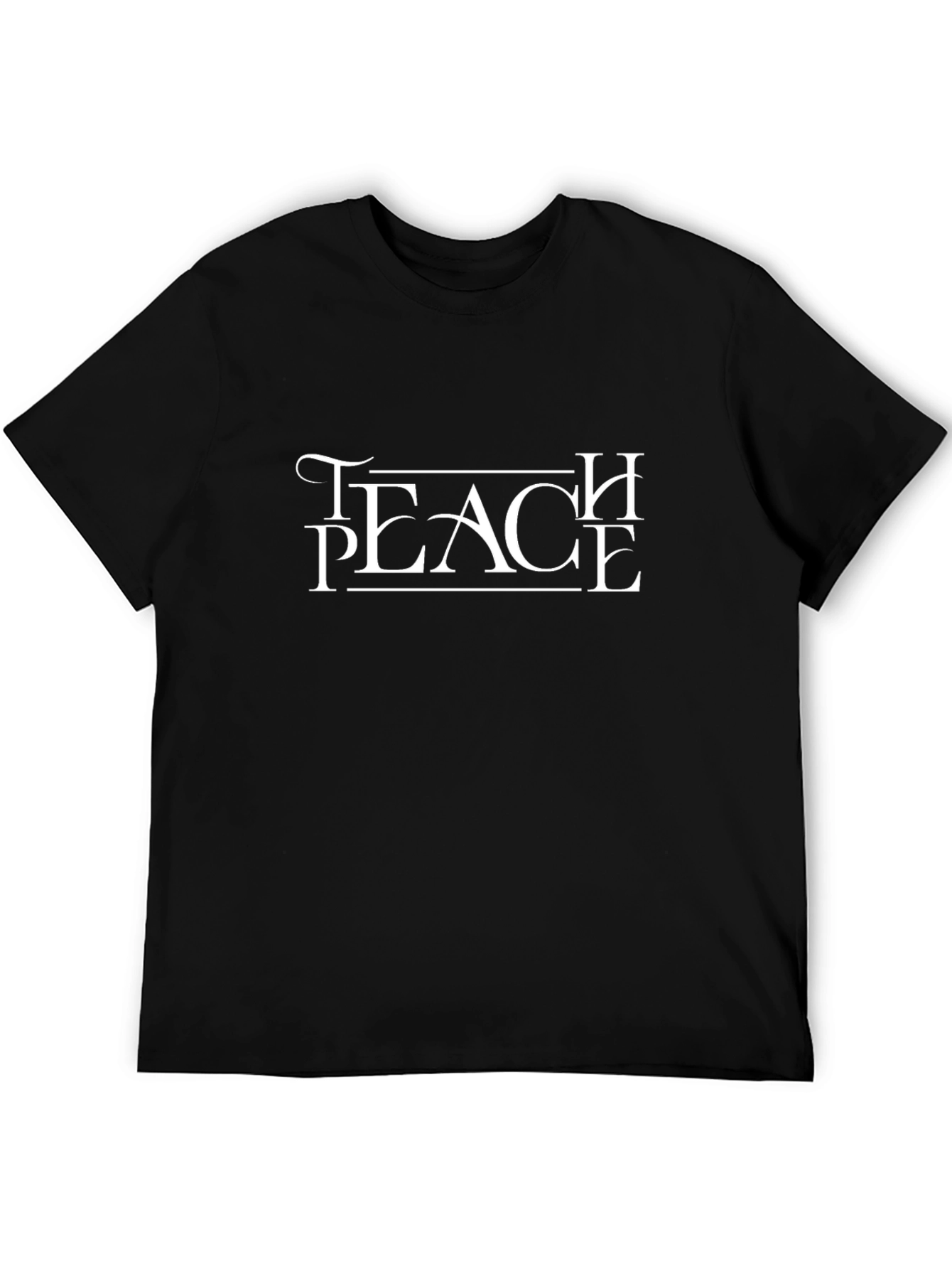 Teach Peace Black Graphic T-Shirt