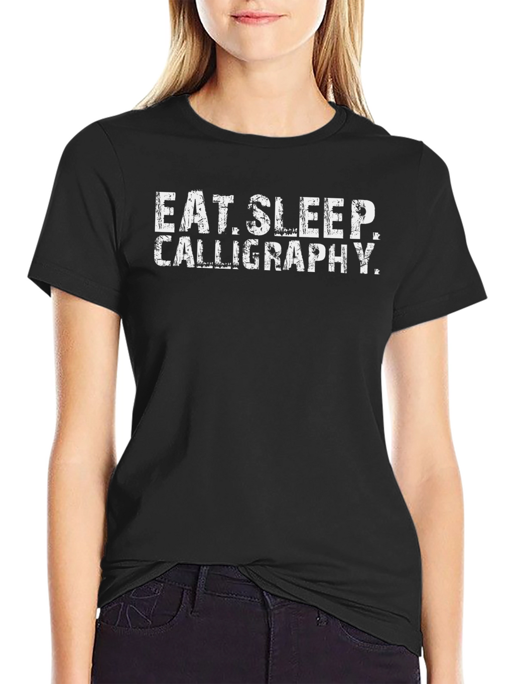 Eat Sleep Calligraphy Black T-Shirt
