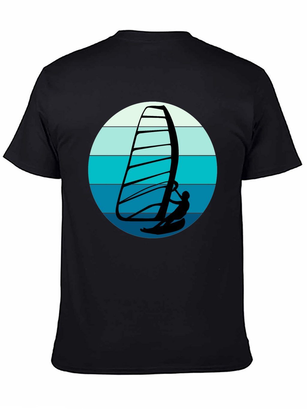 Windsurfer Graphic Tee - Black Cotton Comfort