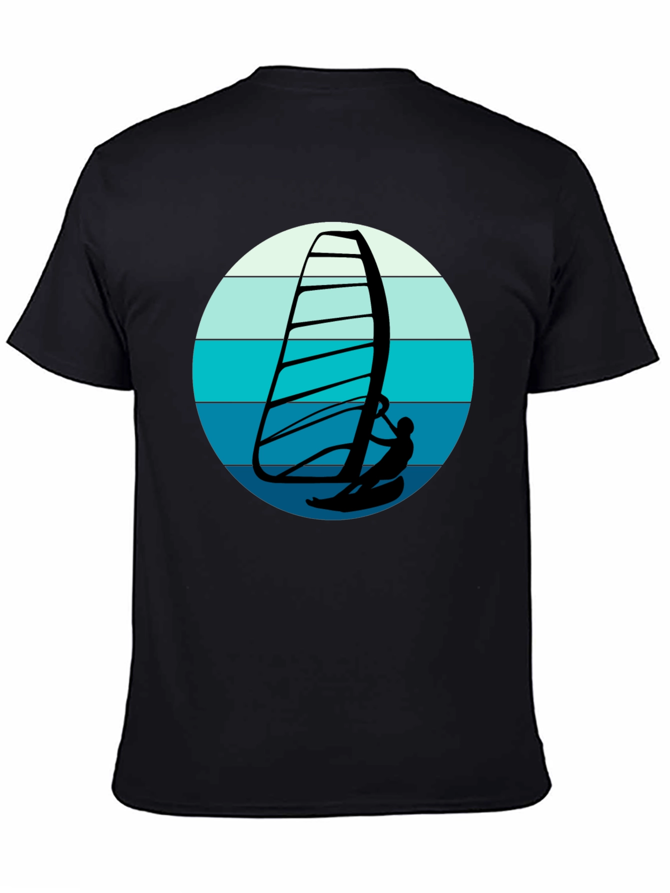 Windsurfer Graphic Tee - Black Cotton Comfort