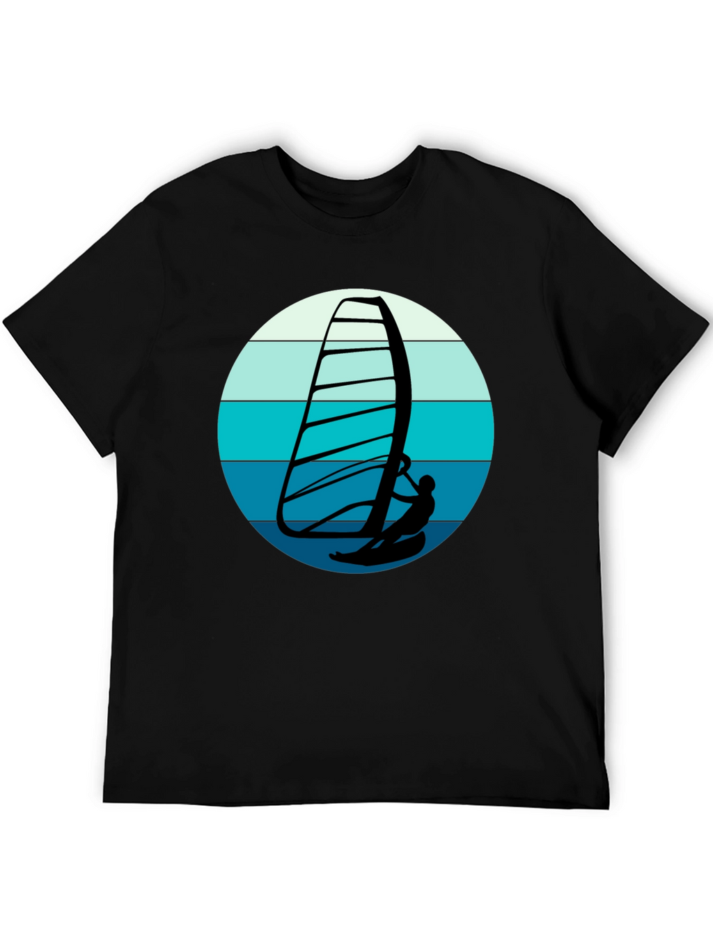 Windsurfer Graphic Tee - Black Cotton Comfort