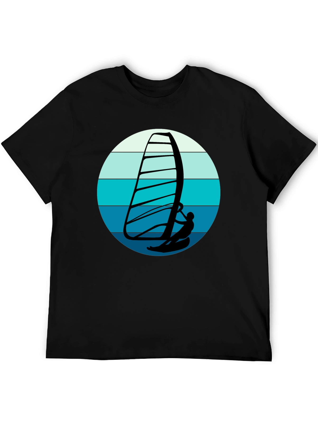 Windsurfer Graphic Tee - Black Cotton Comfort