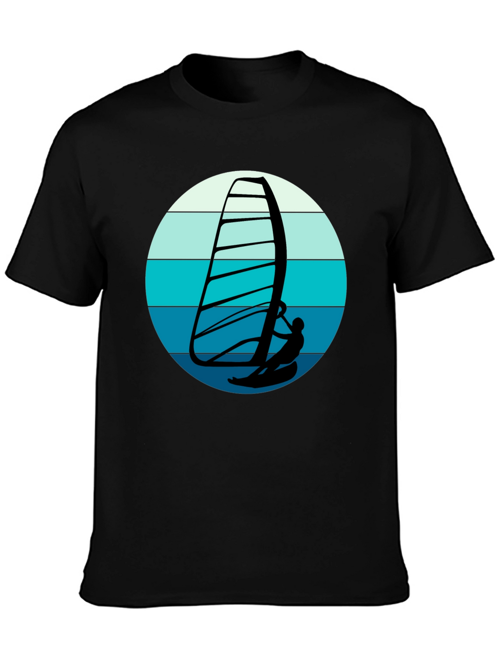 Windsurfer Graphic Tee - Black Cotton Comfort
