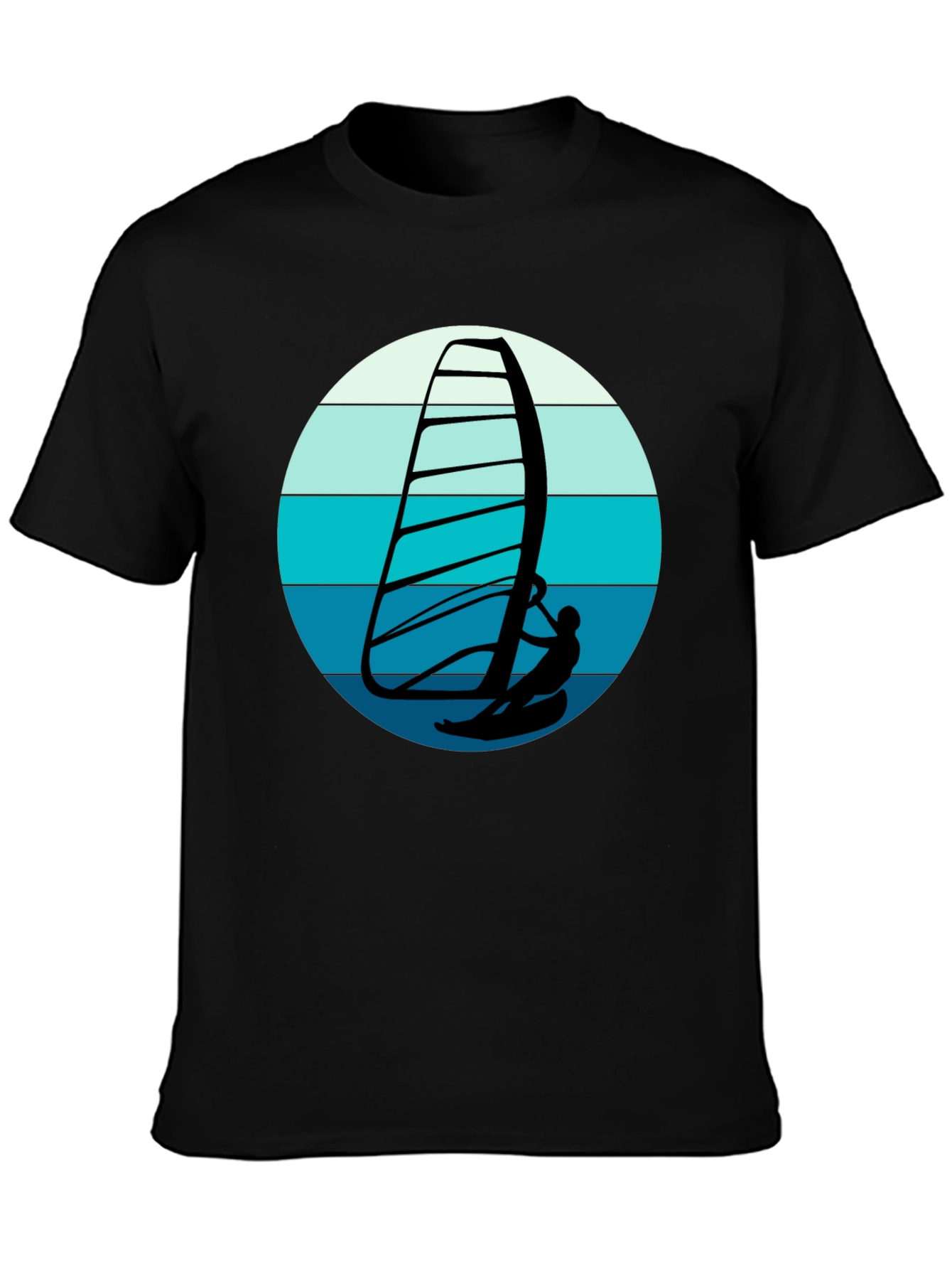 Windsurfer Graphic Tee - Black Cotton Comfort