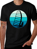 Windsurfer Graphic Tee - Black Cotton Comfort