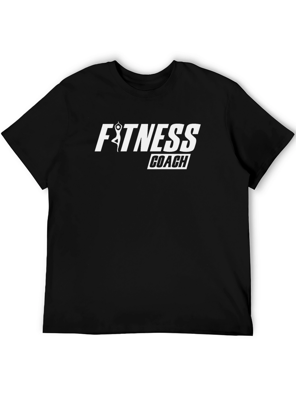 Fitness Coach Black T-Shirt - Yoga Design