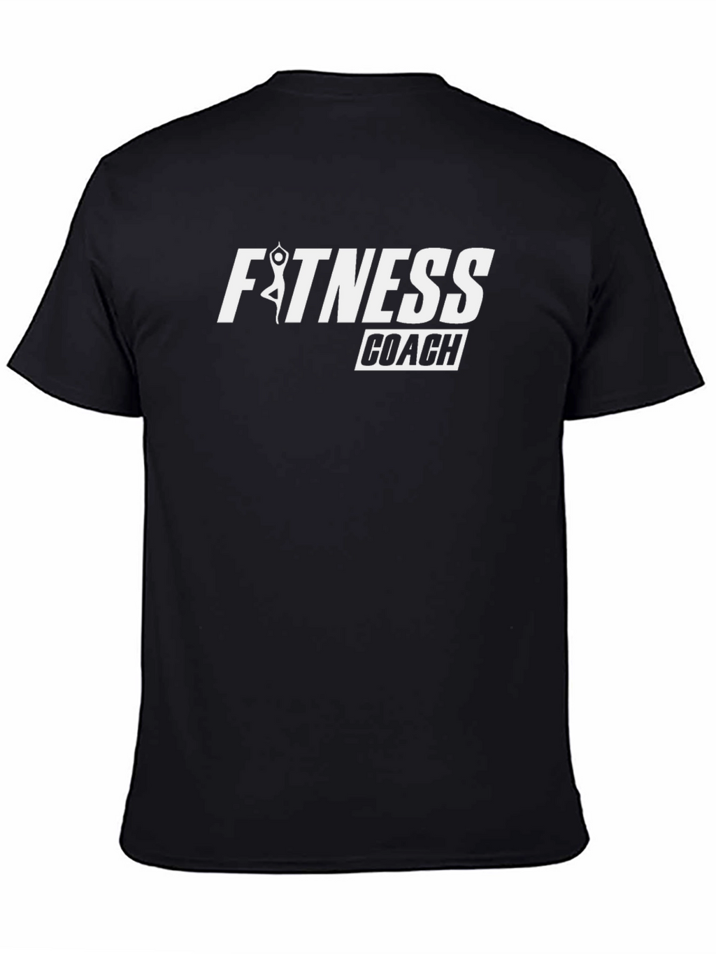 Fitness Coach Black T-Shirt - Yoga Design