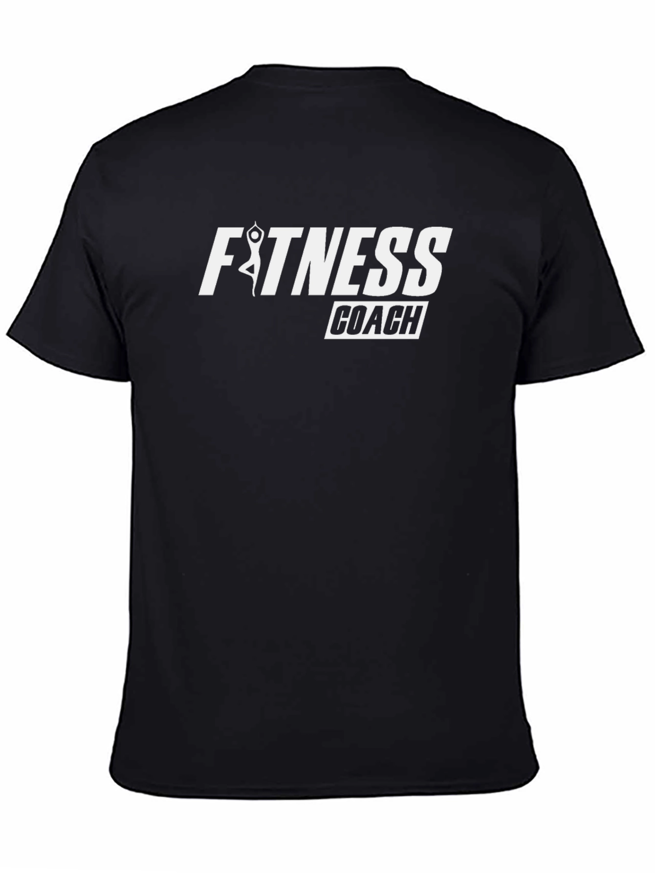 Fitness Coach Black T-Shirt - Yoga Design
