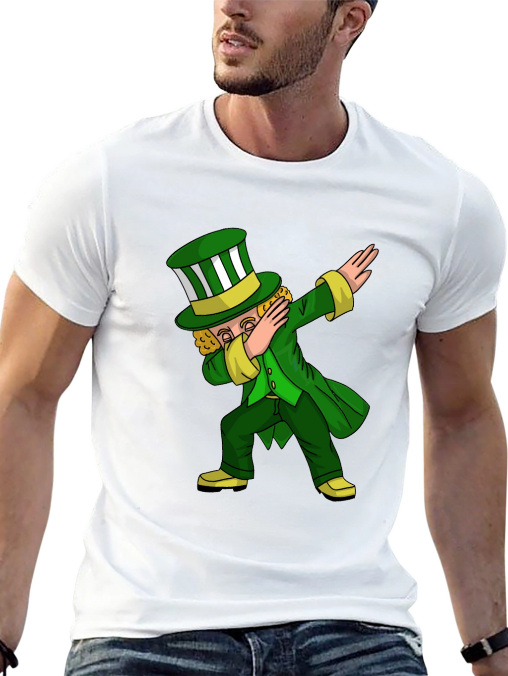 St. Patricks Day Leprechaun Dab Black T-Shirt
