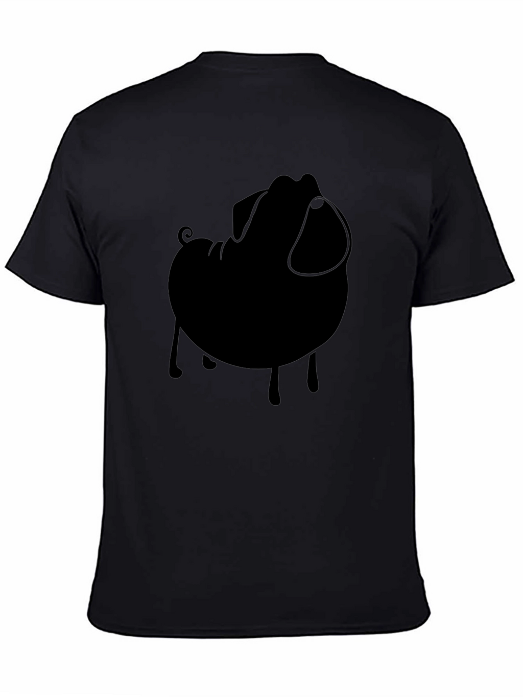 Pug Silhouette Tee - Stylish Black Graphic T-Shirt