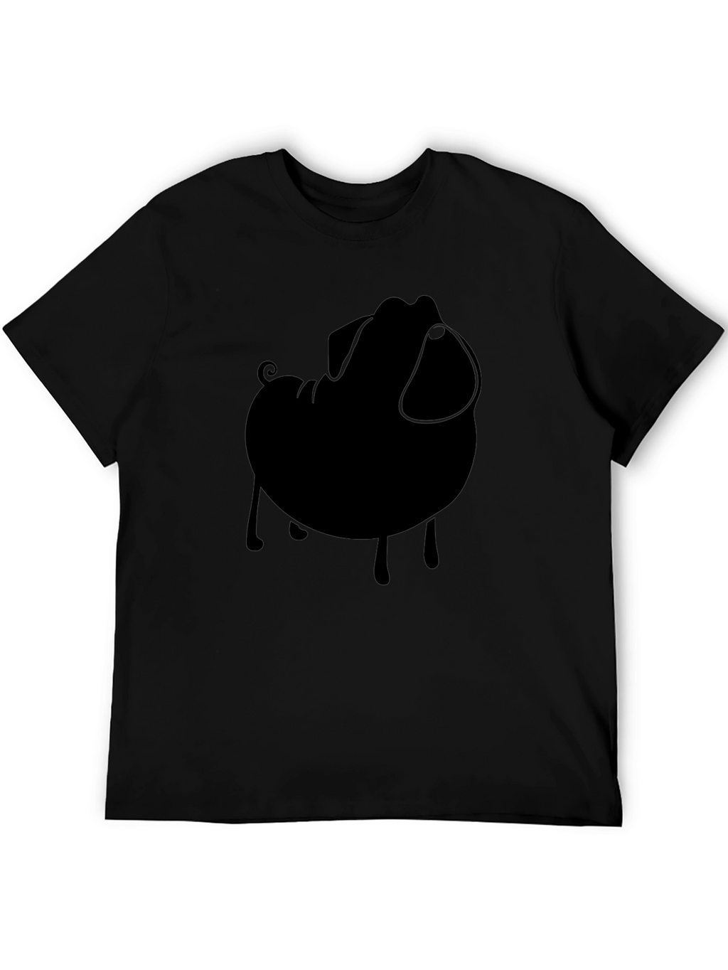 Pug Silhouette Tee - Stylish Black Graphic T-Shirt
