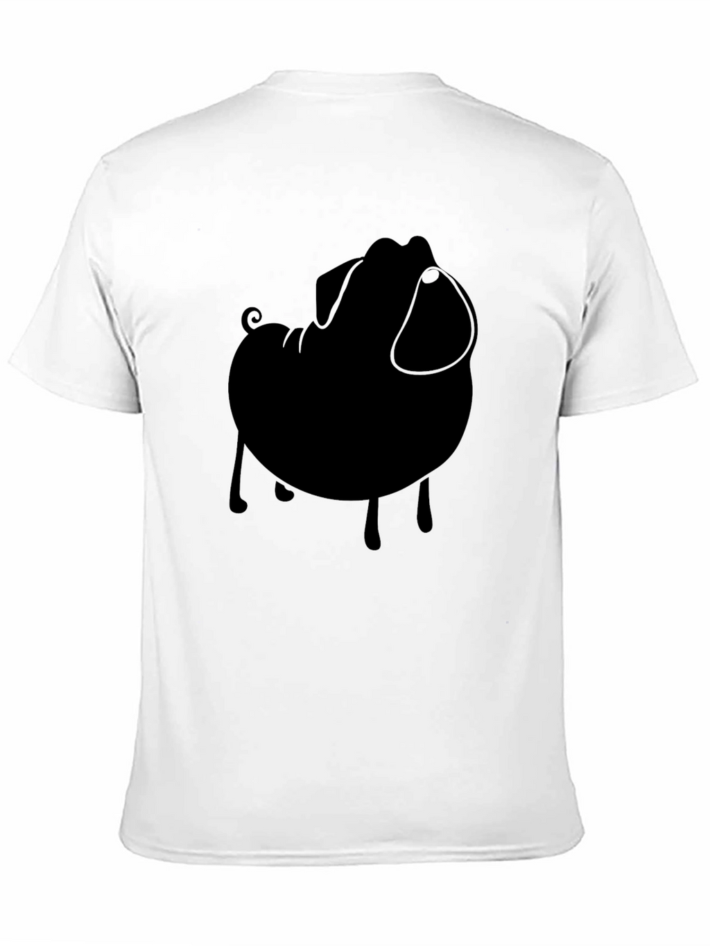 Pug Silhouette Tee - Stylish Black Graphic T-Shirt