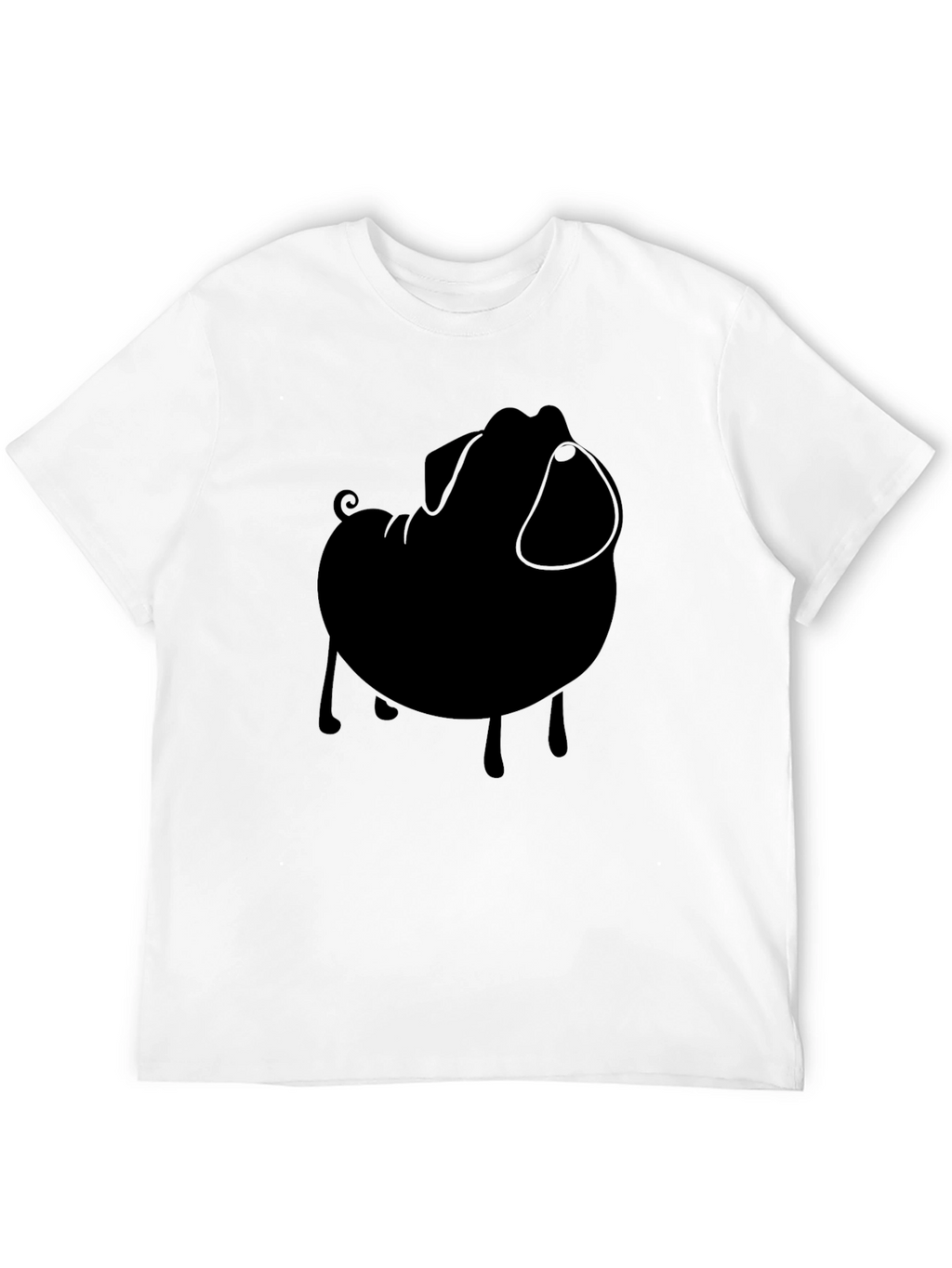 Pug Silhouette Tee - Stylish Black Graphic T-Shirt