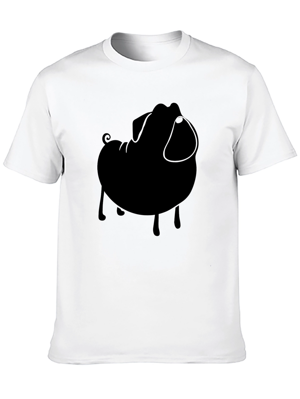 Pug Silhouette Tee - Stylish Black Graphic T-Shirt
