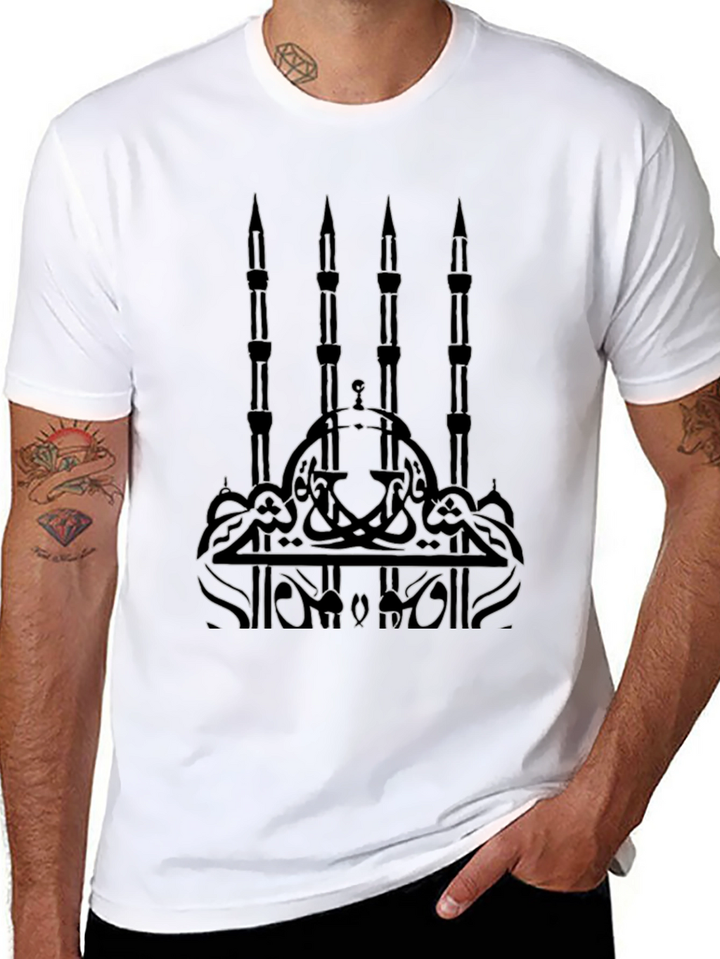 Mosque Graphic T-Shirt - Black Cotton Tee