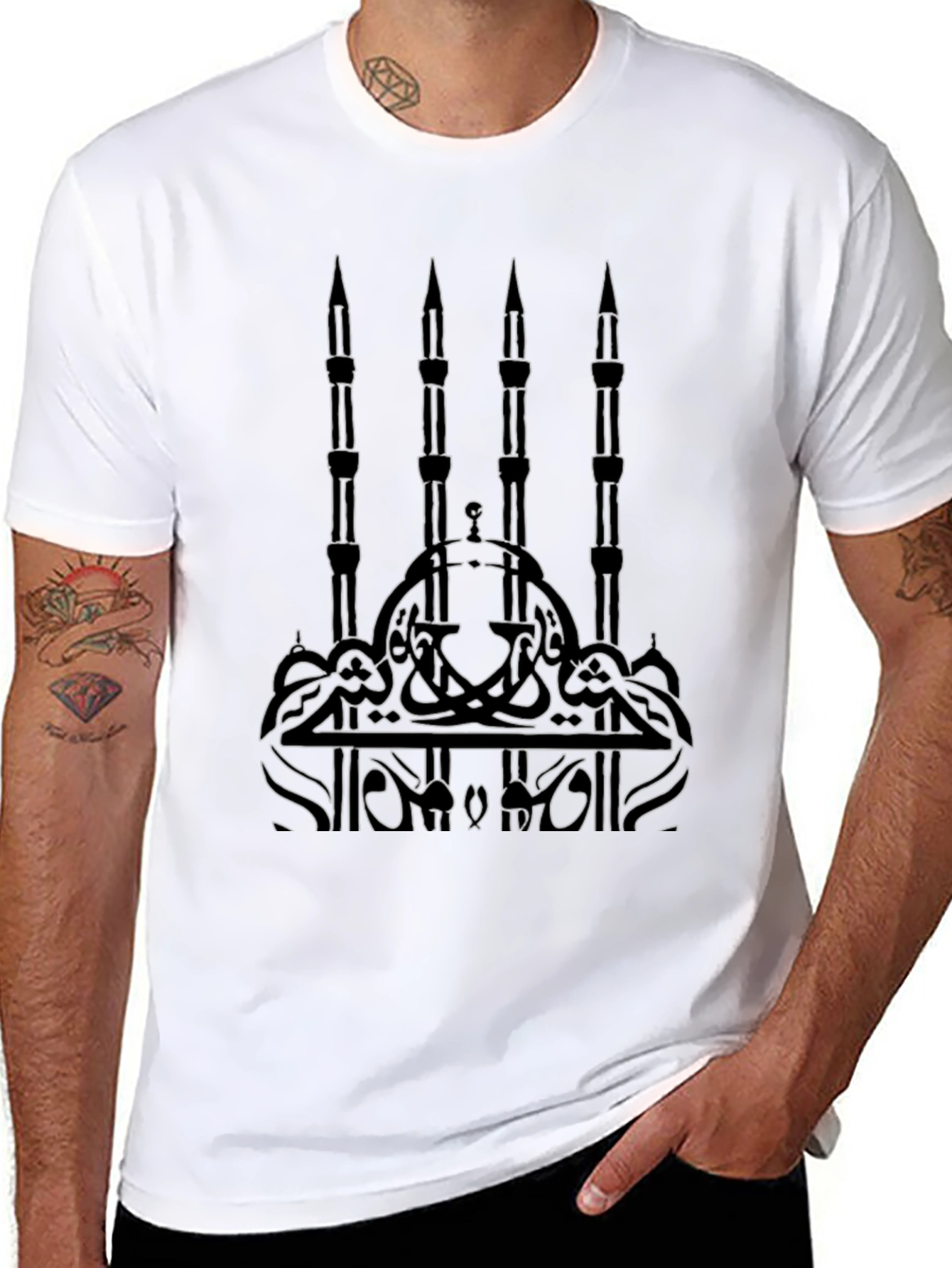 Mosque Graphic T-Shirt - Black Cotton Tee