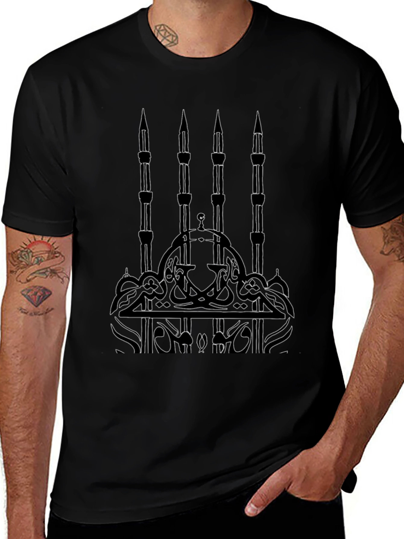 Mosque Graphic T-Shirt - Black Cotton Tee