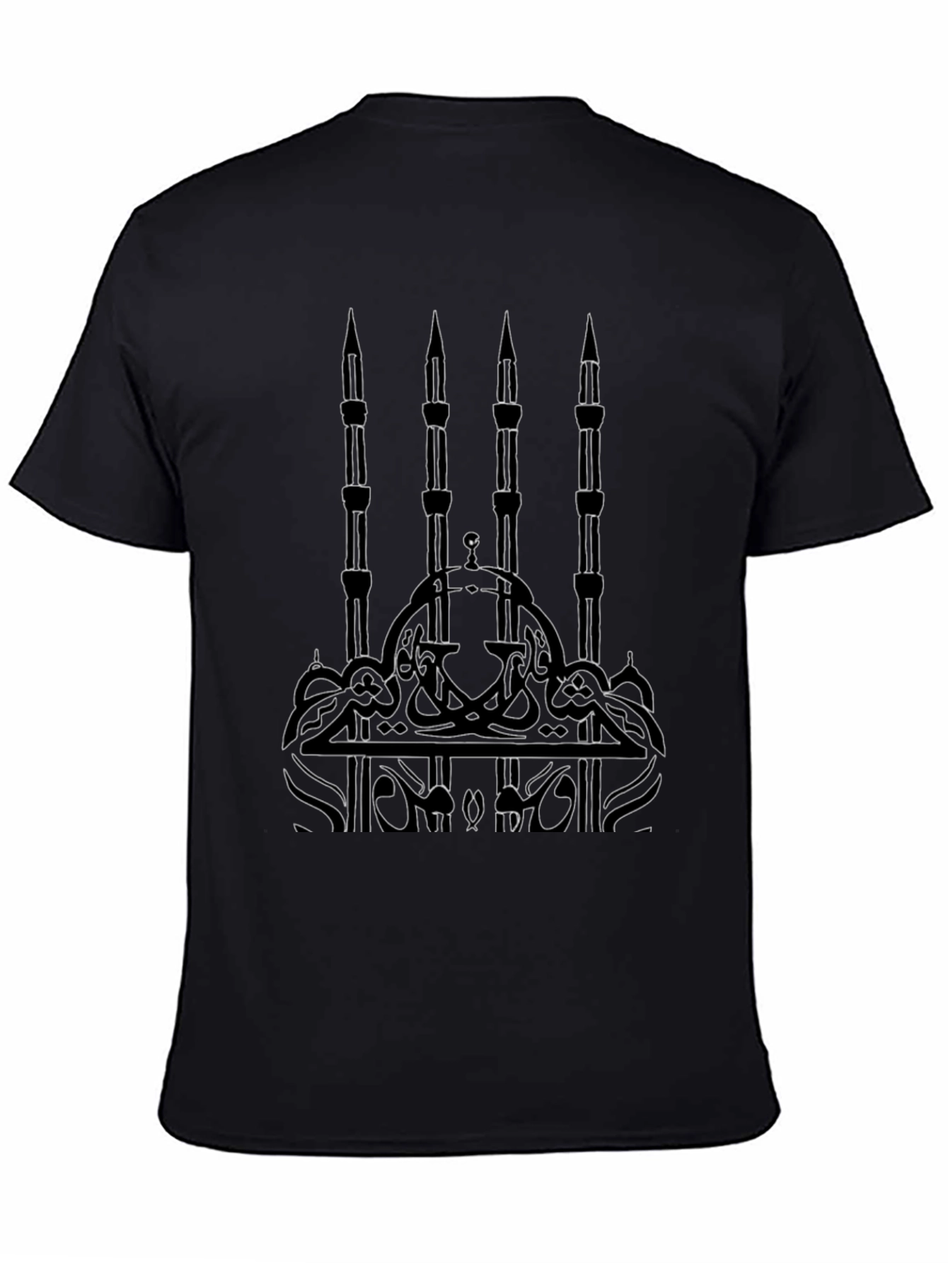 Mosque Graphic T-Shirt - Black Cotton Tee