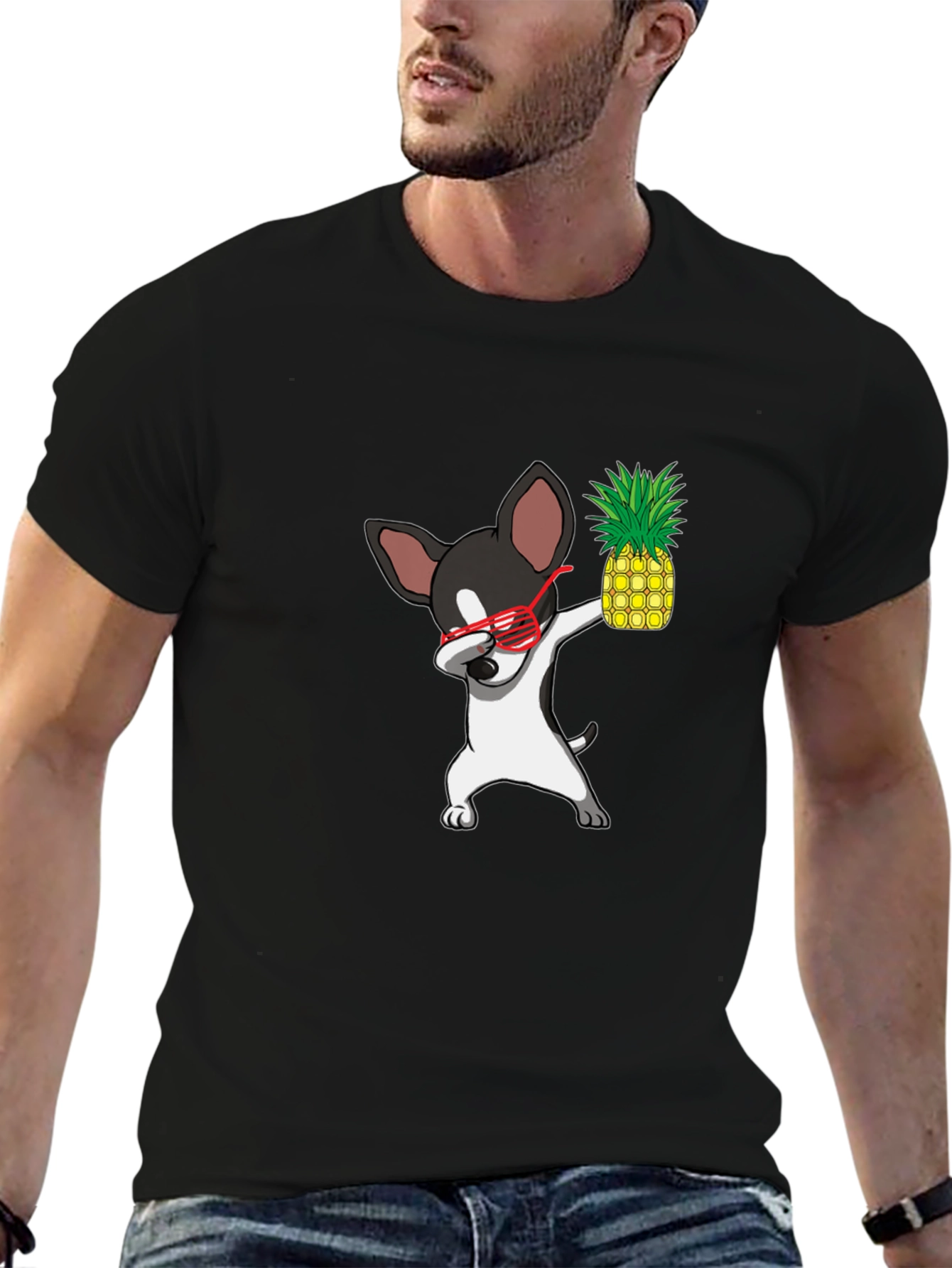 Dabbing Chihuahua Pineapple Graphic Tee