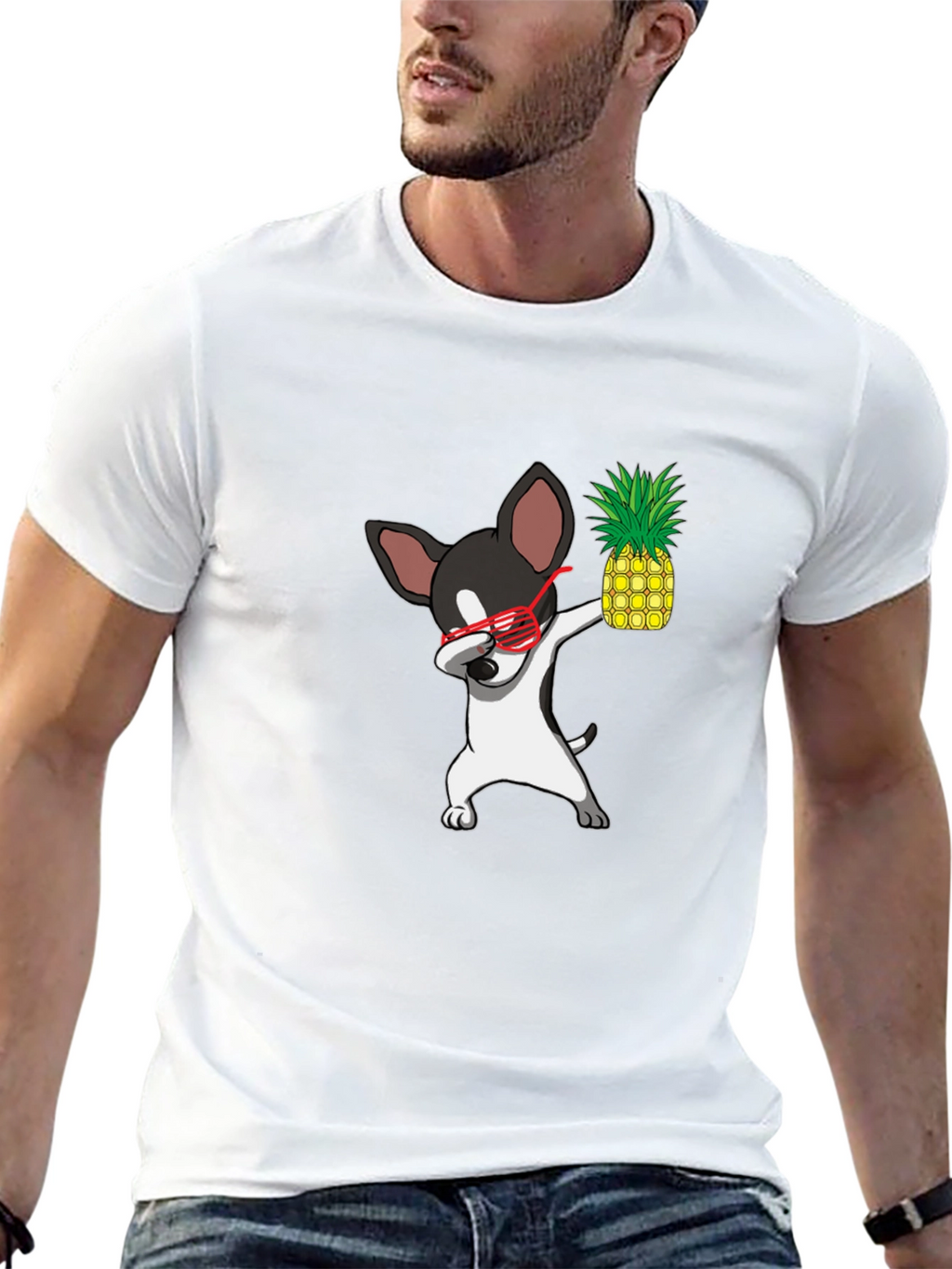 Dabbing Chihuahua Pineapple Graphic Tee