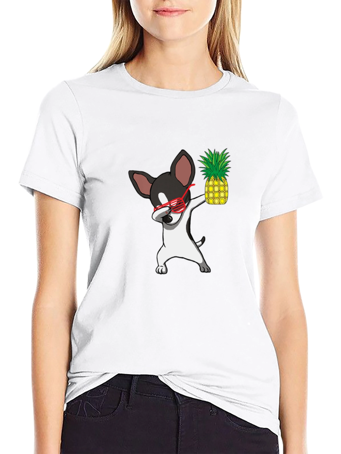 Dabbing Chihuahua Pineapple Graphic Tee