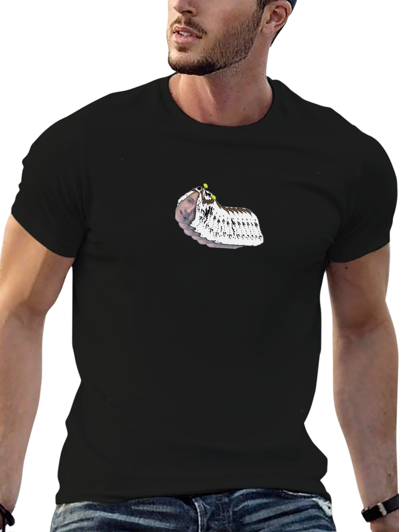 Unique Black T-Shirt with Novelty Design