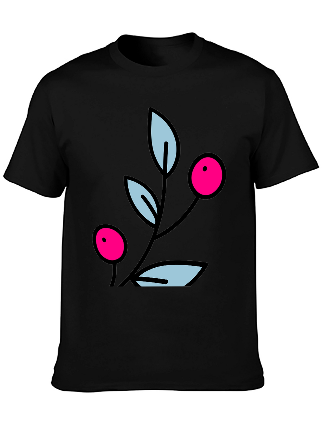 Berry Branch Graphic Black T-Shirt