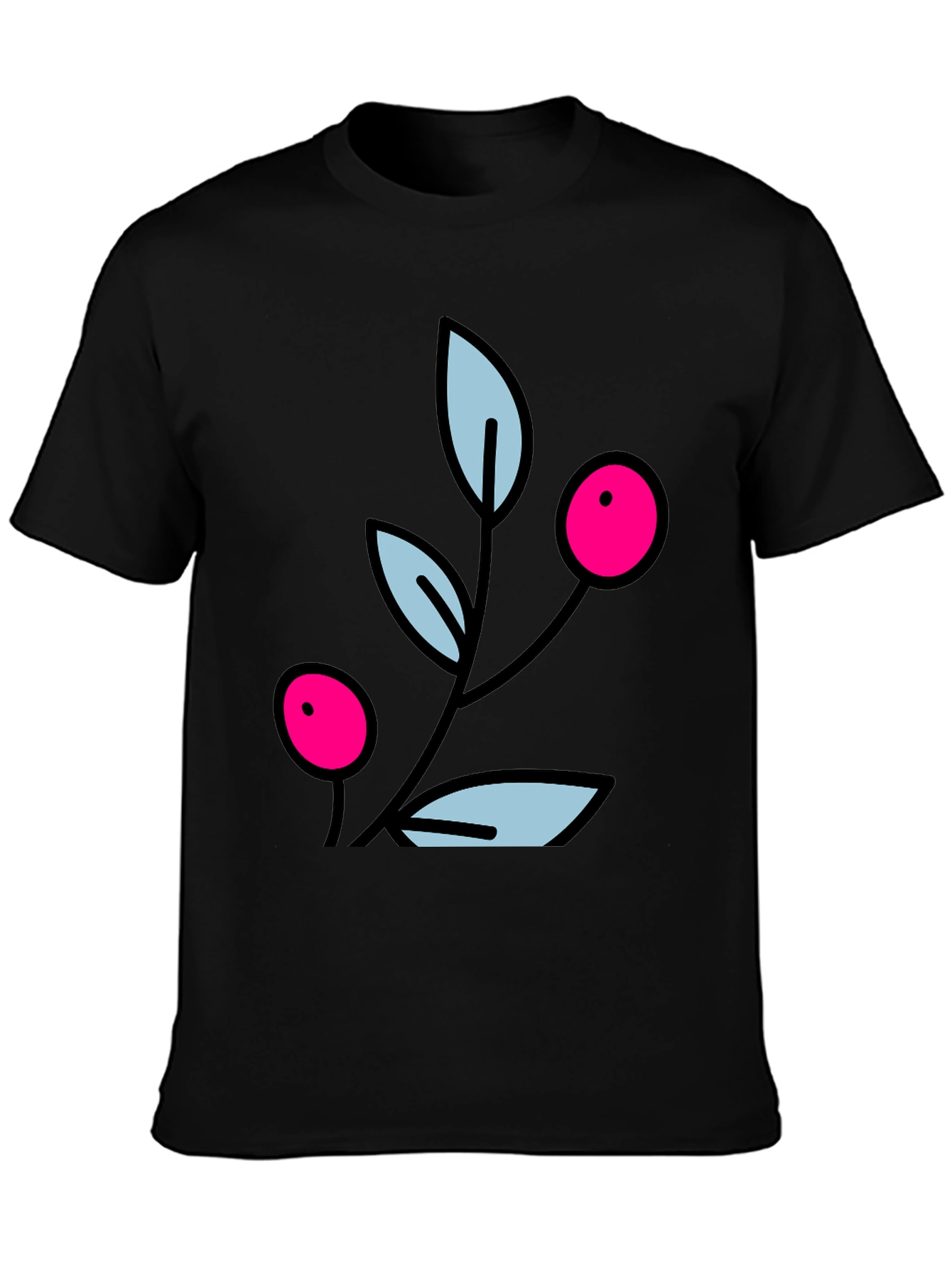 Berry Branch Graphic Black T-Shirt