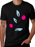 Berry Branch Graphic Black T-Shirt