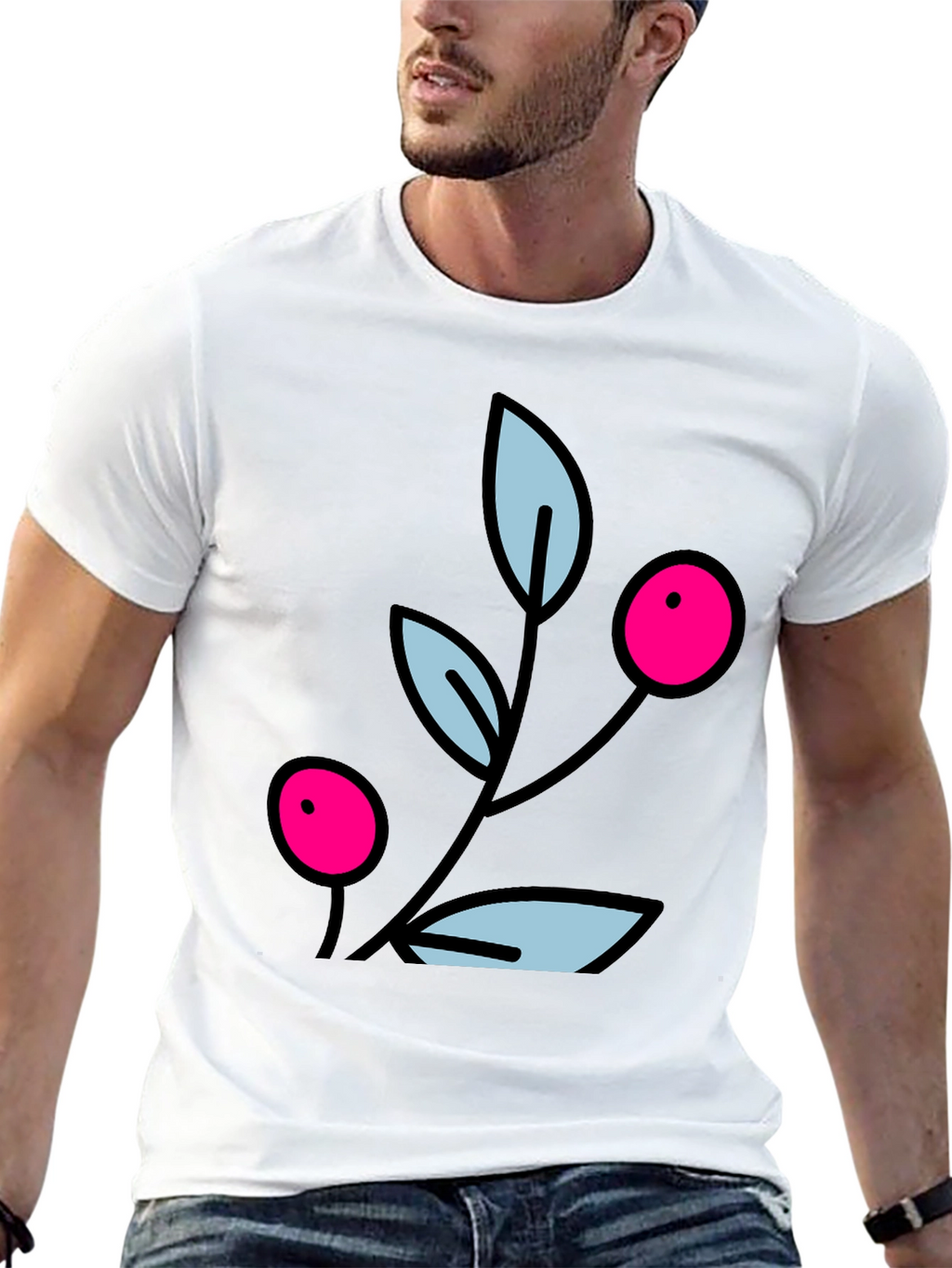 Berry Branch Graphic Black T-Shirt