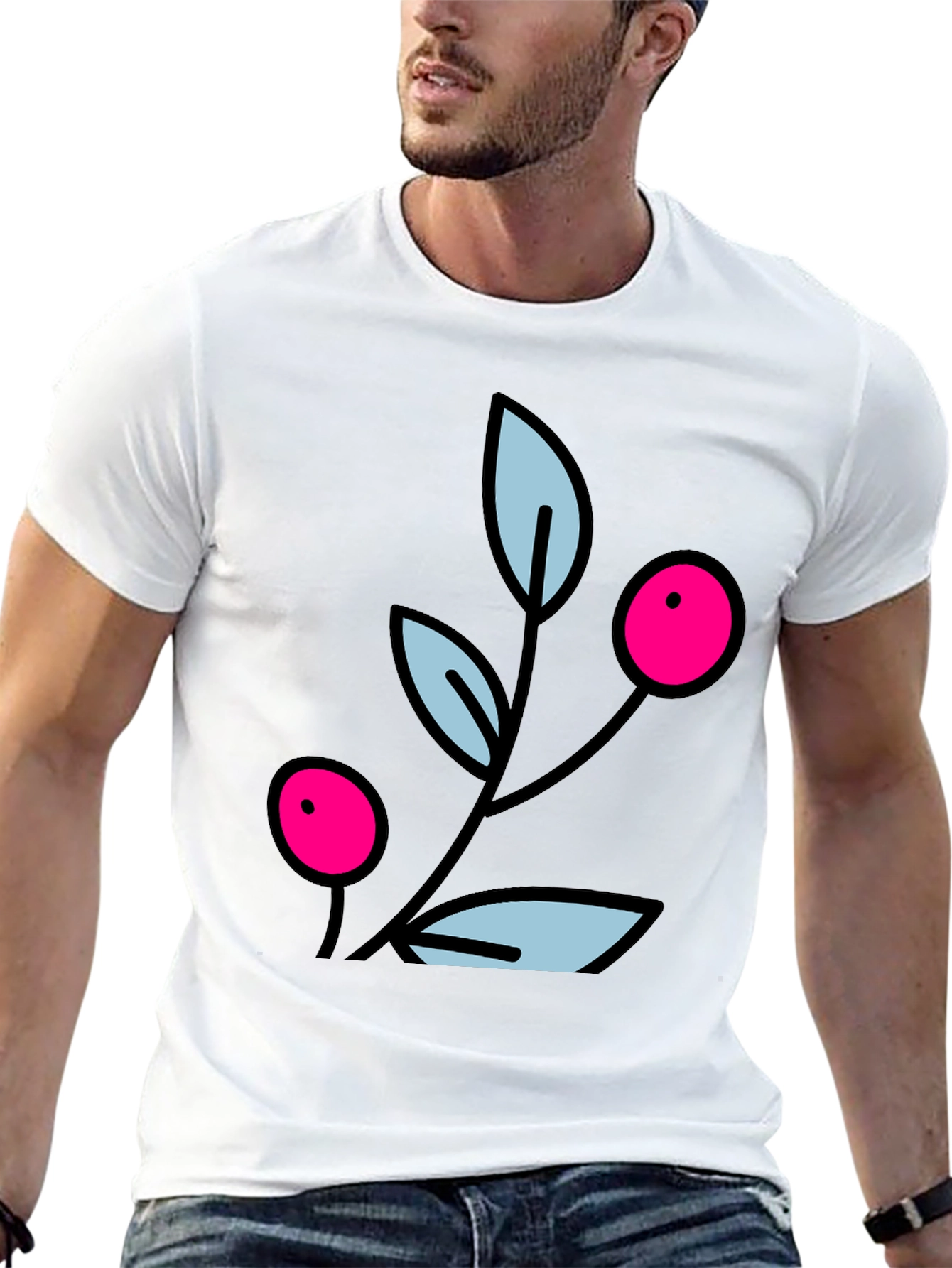 Berry Branch Graphic Black T-Shirt